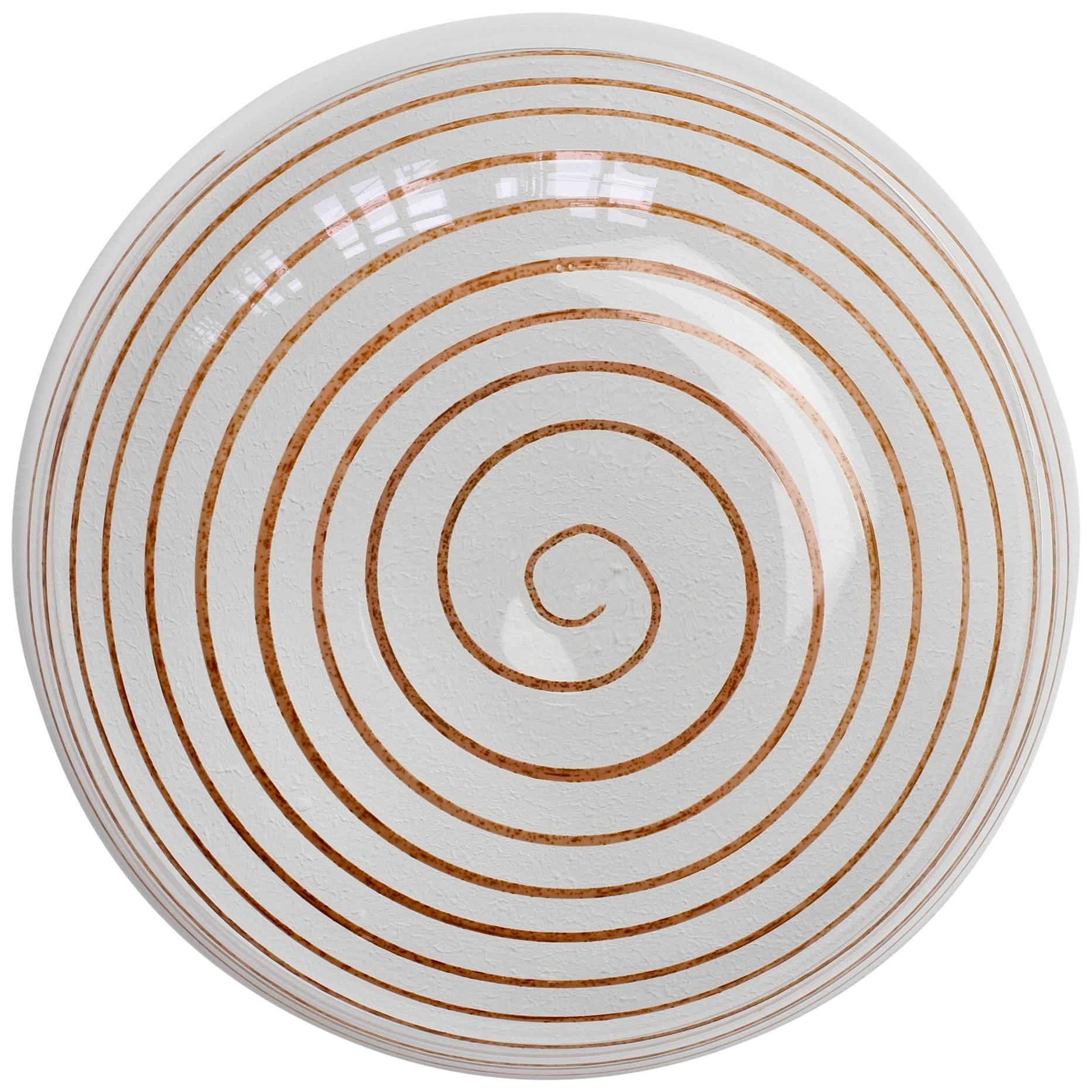 Vintage-Schale aus klarem Muranoglas von Cenedese aus der Mitte des Jahrhunderts mit farbenfrohem Spiral im Angebot