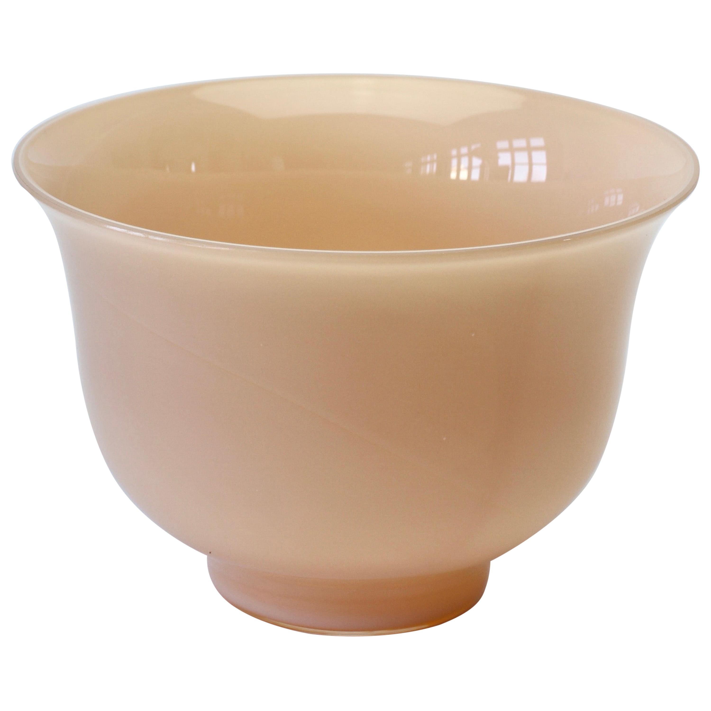 Cenedese Vintage Midcentury Italian Nude Pink Murano Glass Bowl, Vase or Dish For Sale