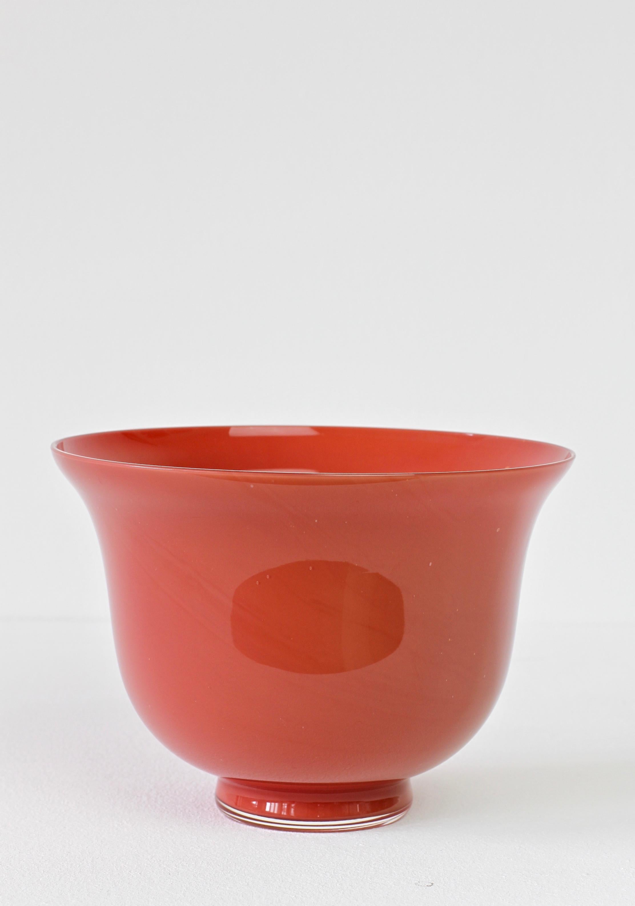 Midcentury vintage Cenedese Vetri of Murano, Italy. Particularly striking is the vessel's elegant form and dark red color (colour).

We have a full range of Murano glass from Cenedese - including bowls, vases, vessels & ashtrays - in various colours
