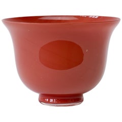 Cenedese Vintage Mid-Century Italian Red Murano Glass Bowl or Vase 