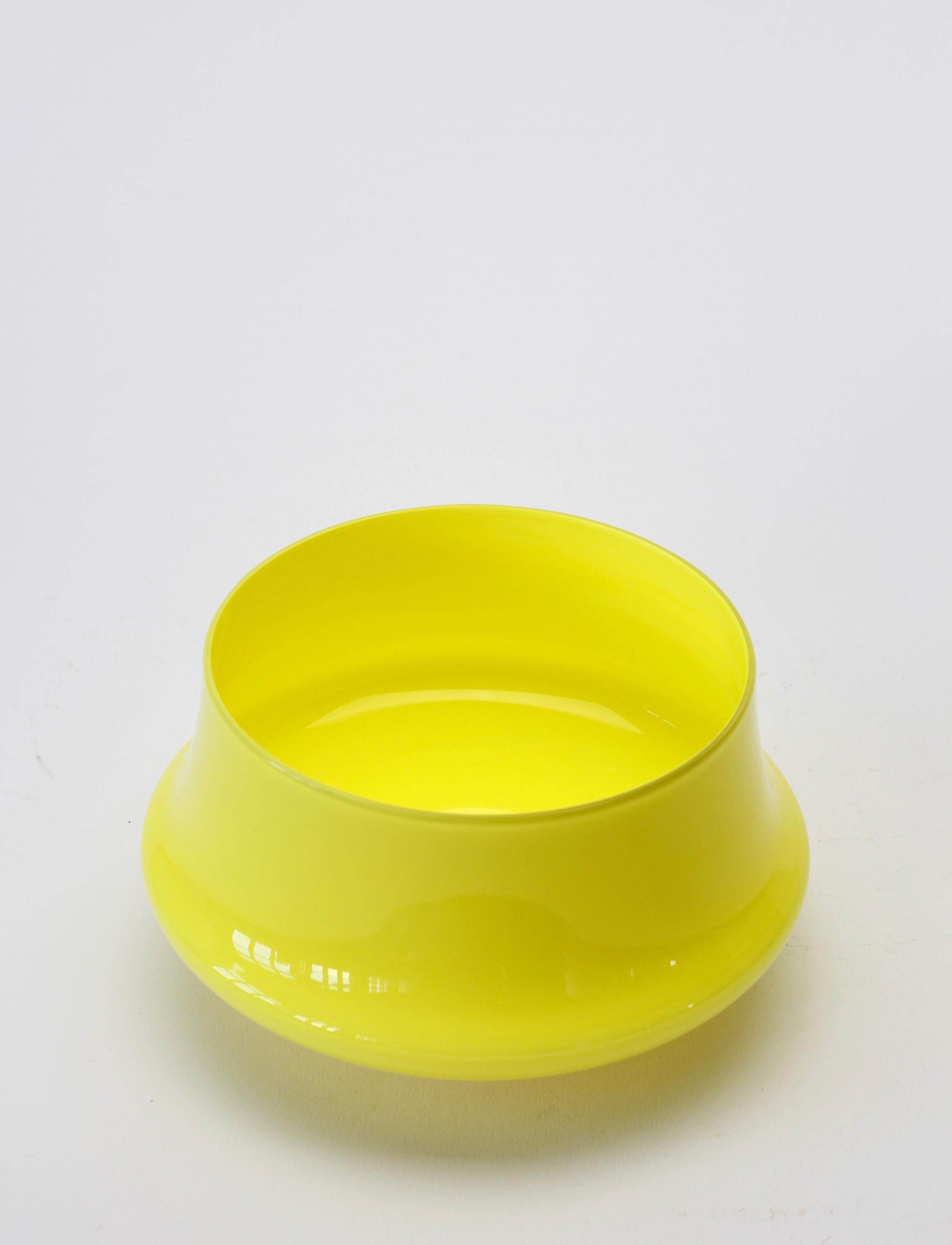 vintage yellow glass bowl