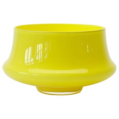 Cenedese Retro Midcentury Italian Yellow Murano Glass Bowl, Vase or Dish