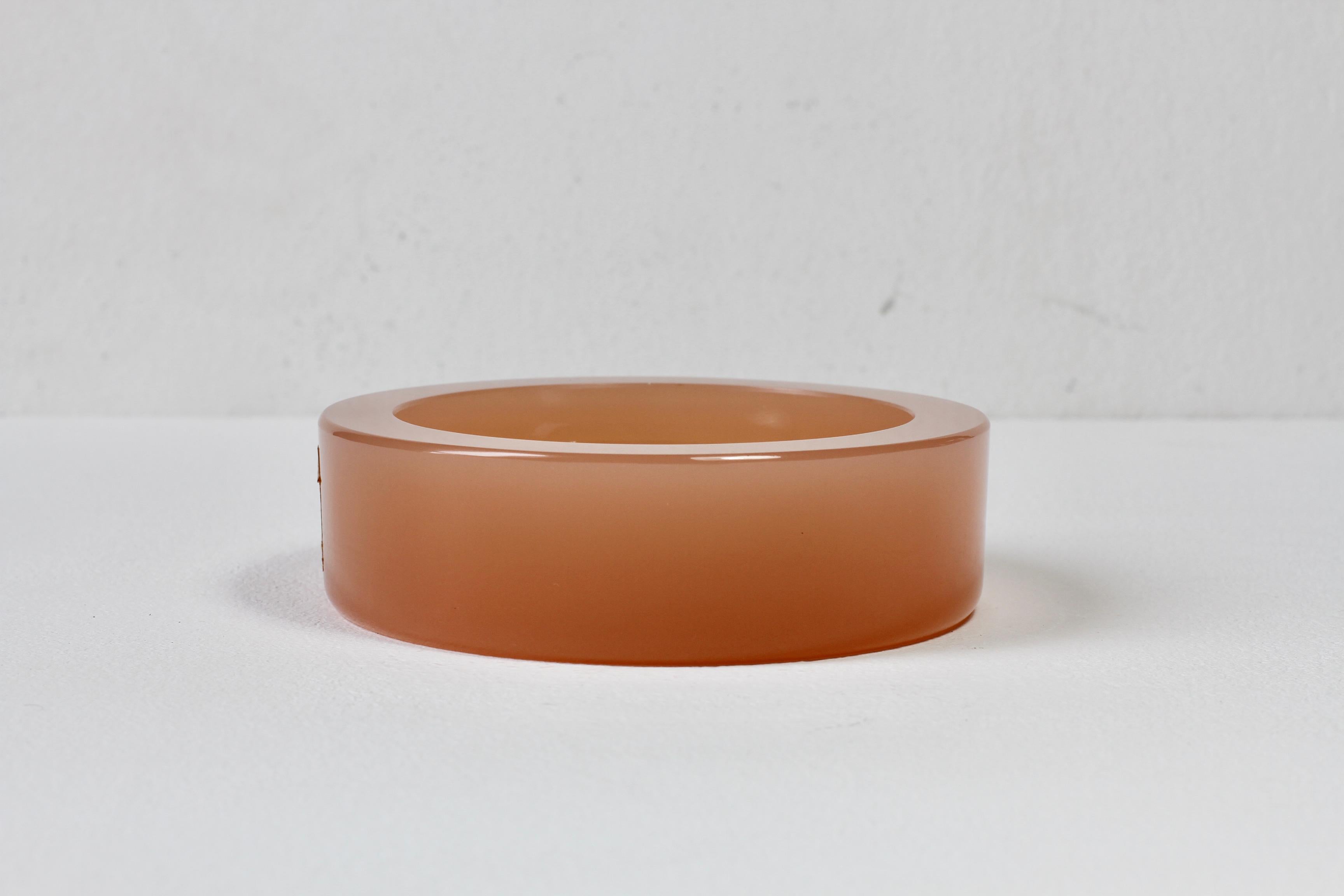 Italian Cenedese Vintage Mid-Century Pink Opaline Murano Glass Dish Bowl or Ashtray 1949 For Sale