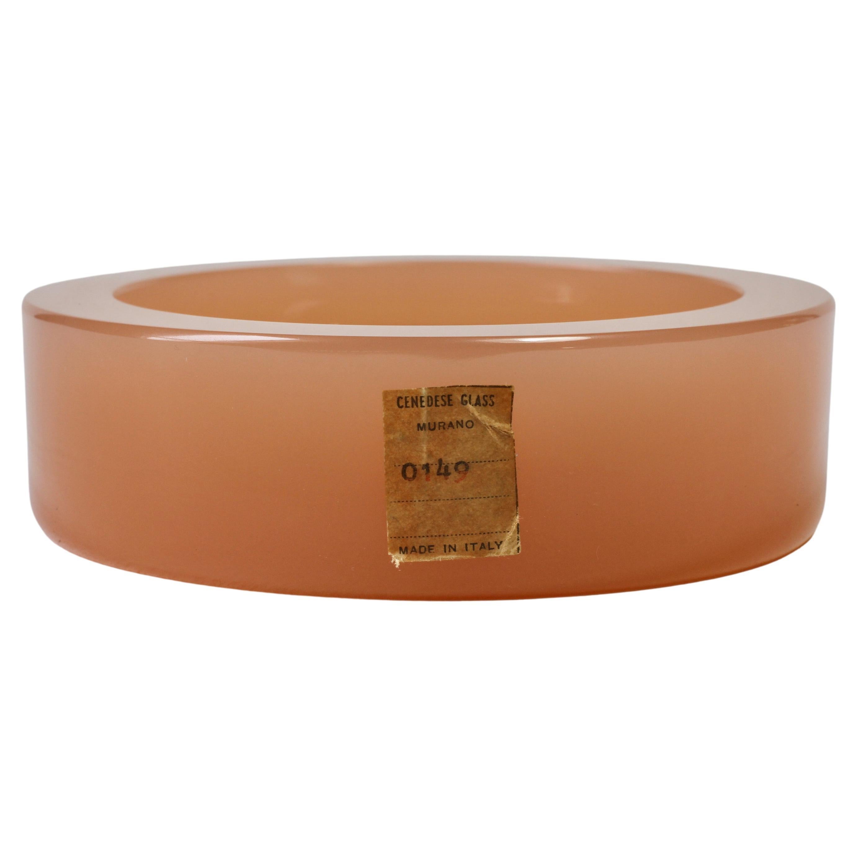 Cenedese Vintage Mid-Century Pink Opaline Murano Glass Dish Bowl or Ashtray 1949 en vente