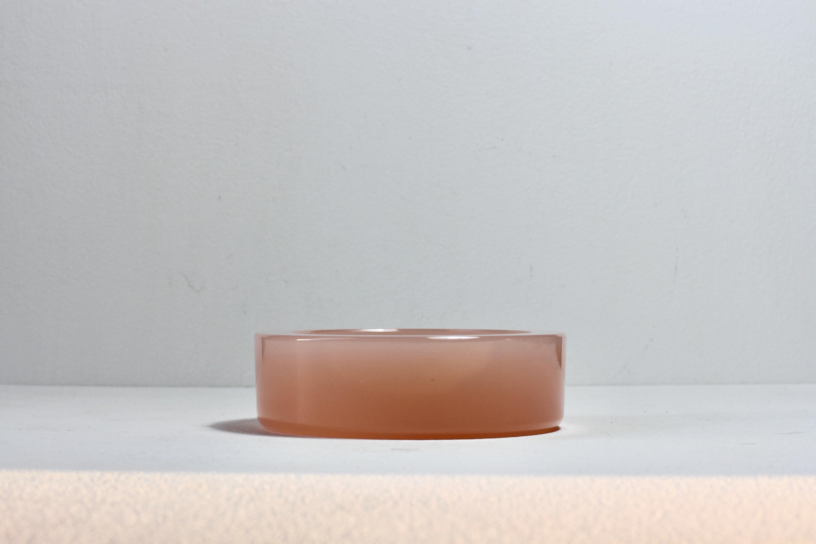 Cenedese Vintage Pink Opaline Murano Glass Dishes, Bowls or Ashtrays 1970s In Excellent Condition For Sale In Landau an der Isar, Bayern