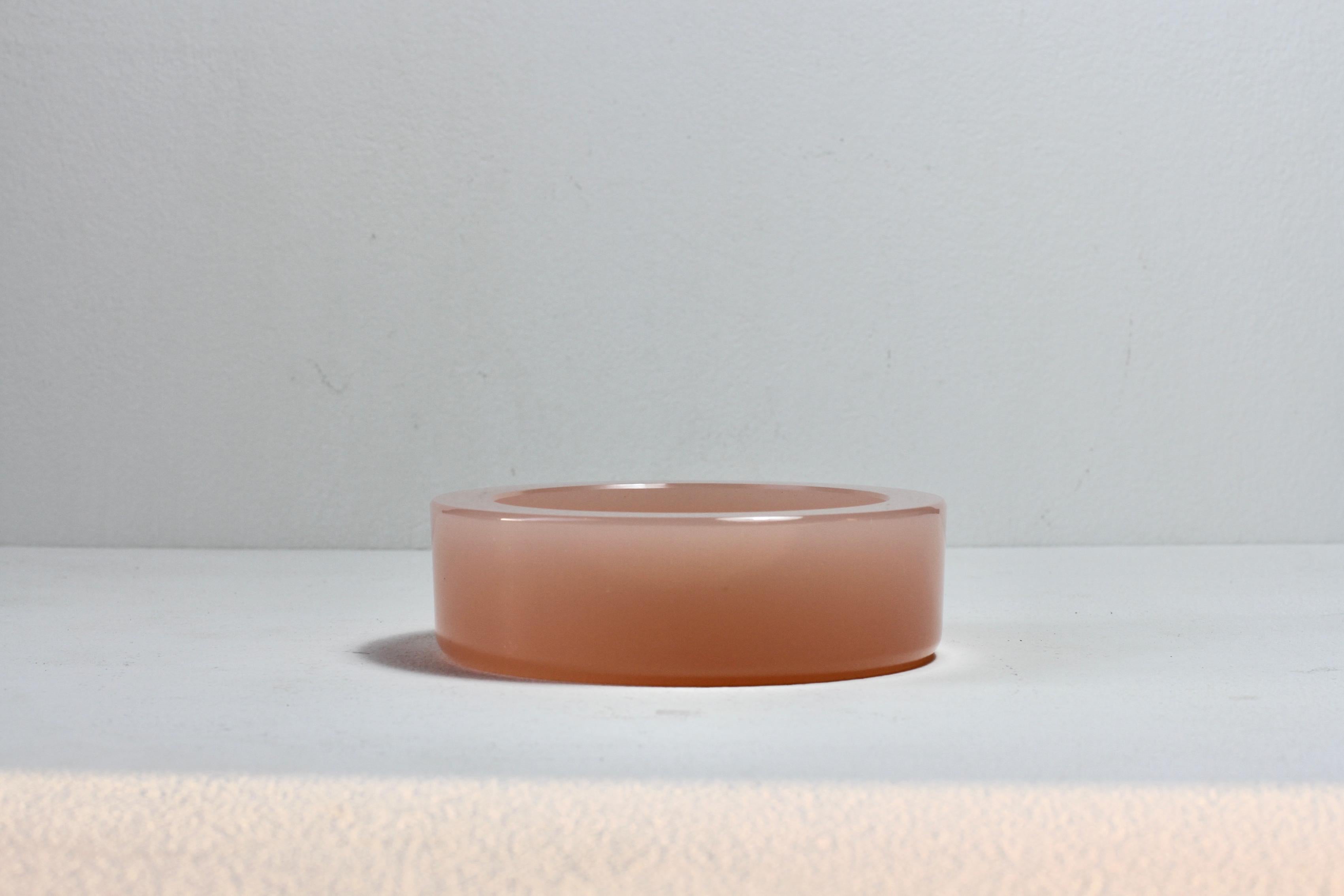20th Century Cenedese Vintage Pink Opaline Murano Glass Dishes, Bowls or Ashtrays 1970s For Sale