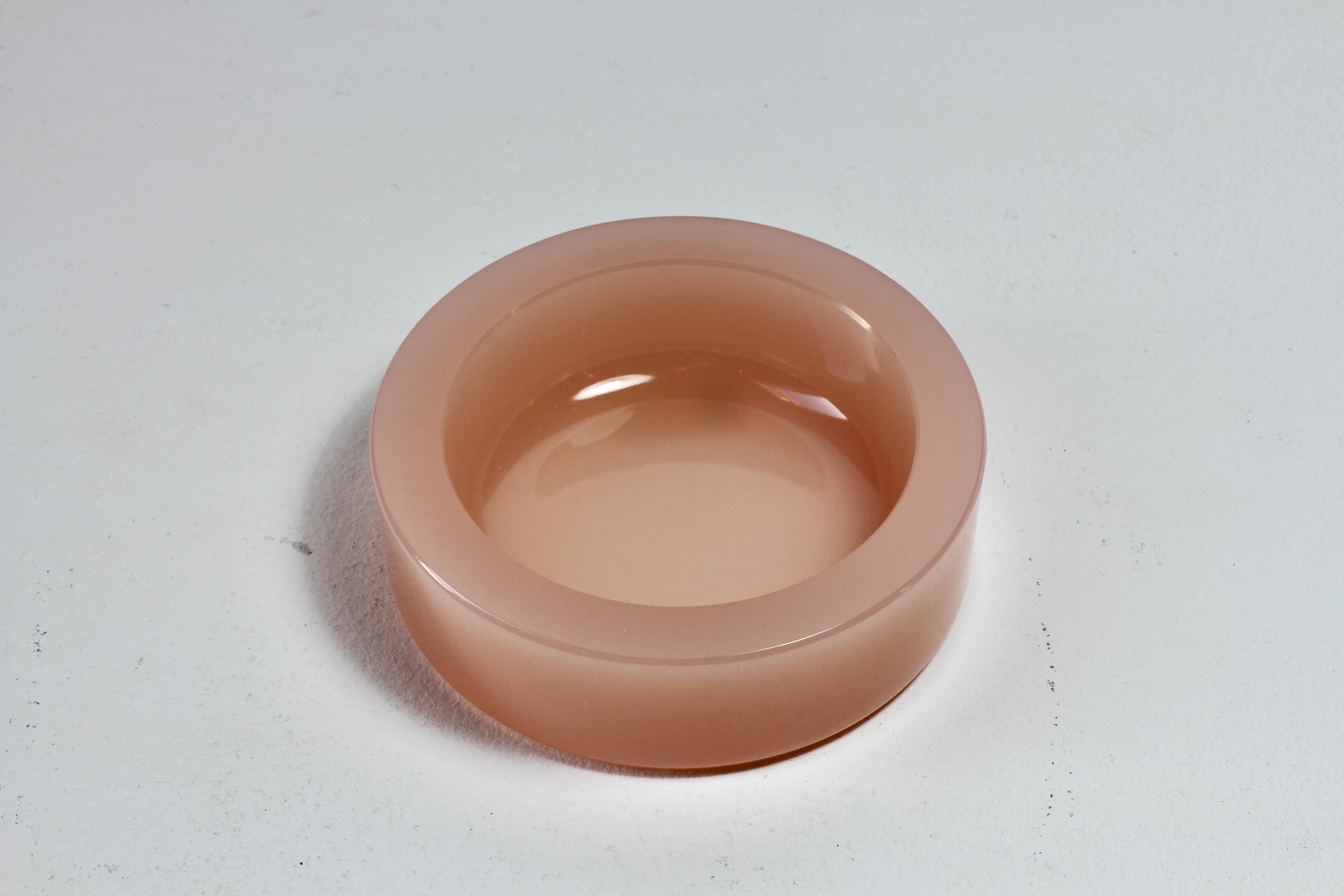 Cenedese Vintage Pink Opaline Murano Glass Dishes, Bowls or Ashtrays 1970s For Sale 1