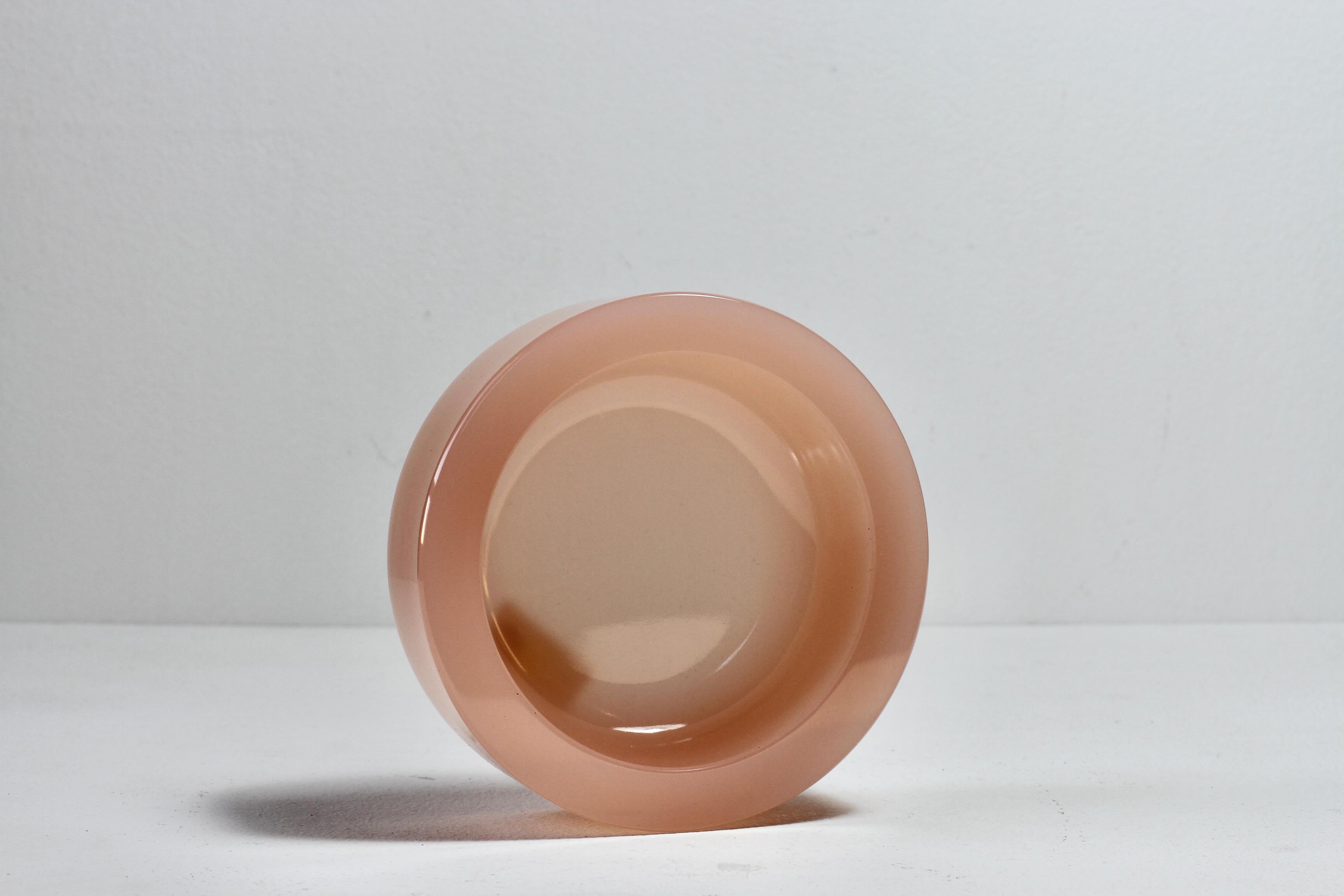 Cenedese Vintage Pink Opaline Murano Glass Dishes, Bowls or Ashtrays 1970s For Sale 2