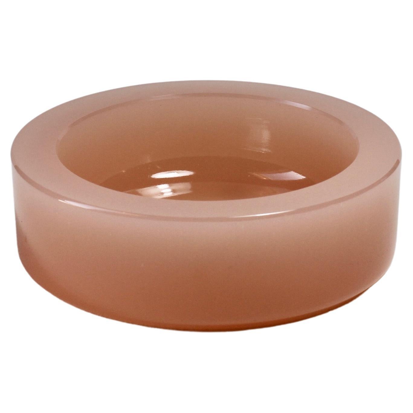 Cenedese Vintage. Plato, cuenco o cenicero de cristal de Murano opalino rosa veneciano Años 70