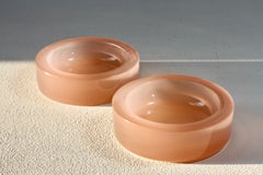 Cenedese Vintage Rosa Paar Opalin Murano Glas Schalen, Schüsseln, Aschenbecher 1970er