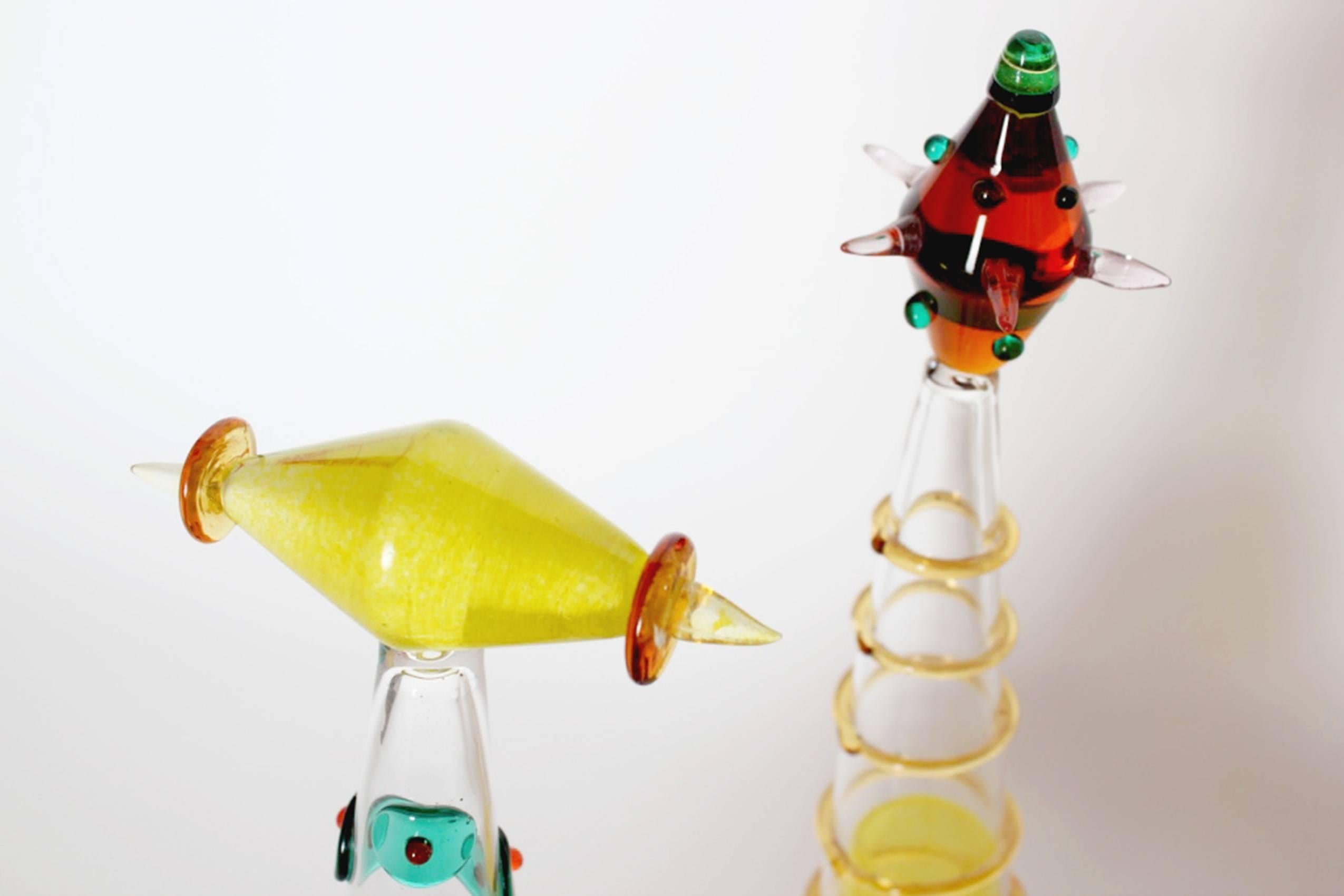 Multicolored handblown Murano glass bottles by Simone Cenedese.
Energetic, graphic and playful contemporary pieces.

Bottles are sold as a set, or for 900 Euros each.




