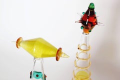 Modern Pair of Decorative Murano Glass Bottles by Simon Cenedese