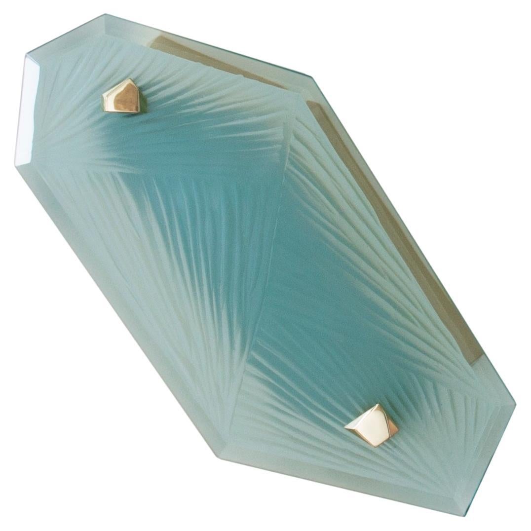 'Cenote 4' Sculptural Wall Sconce in Studio Glass and Brass by Domenico Ghirò