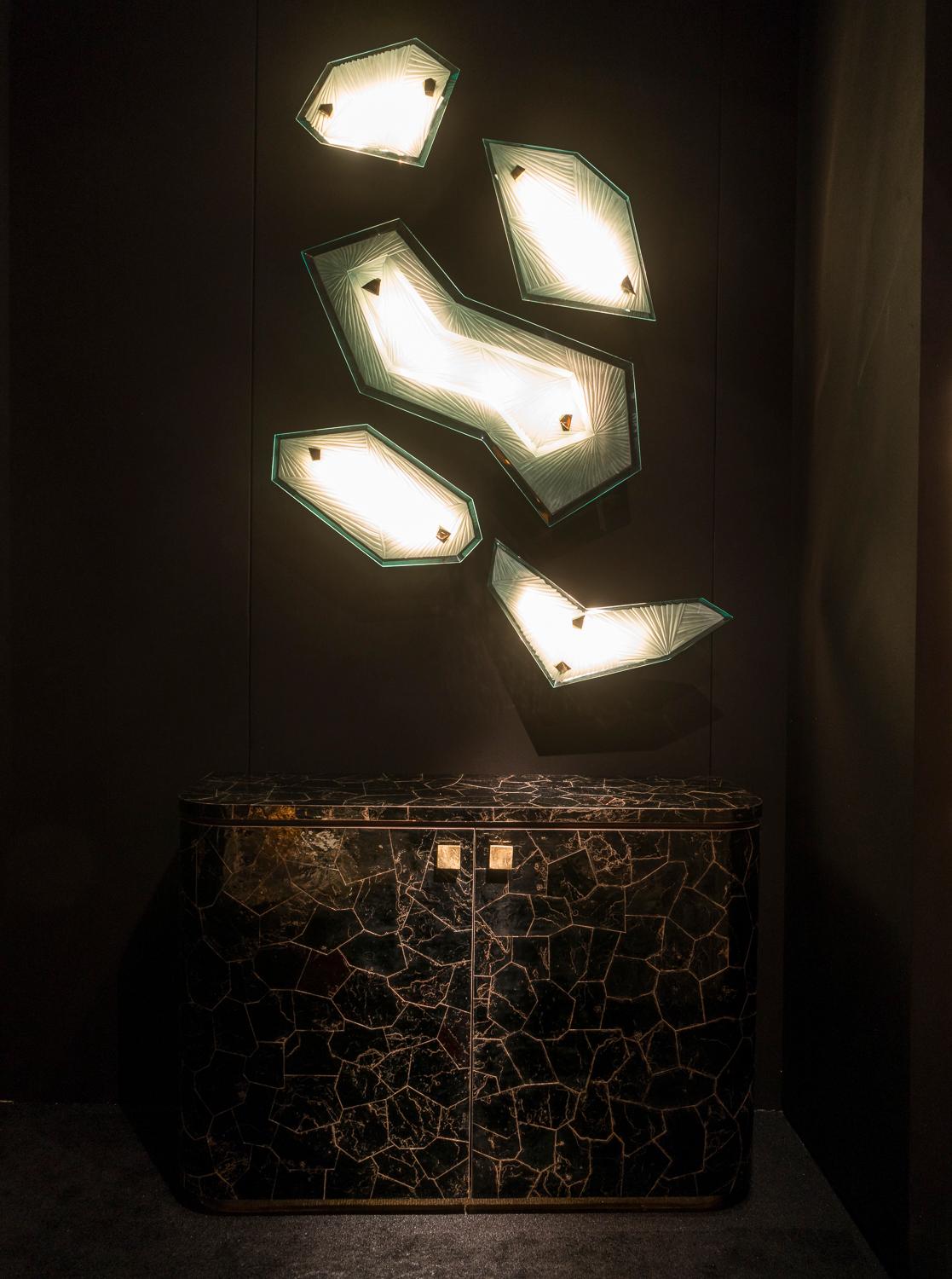 Contemporary 'Cenote' Sculptural Wall Sconces Made in Studio Glass by Domenico Ghirò