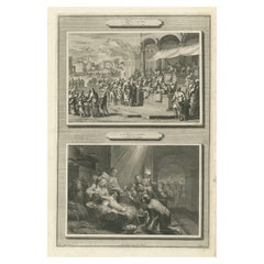 Antique Census of Bethlehem & Christ’s Nativity – Mortier Engraving, 1700s
