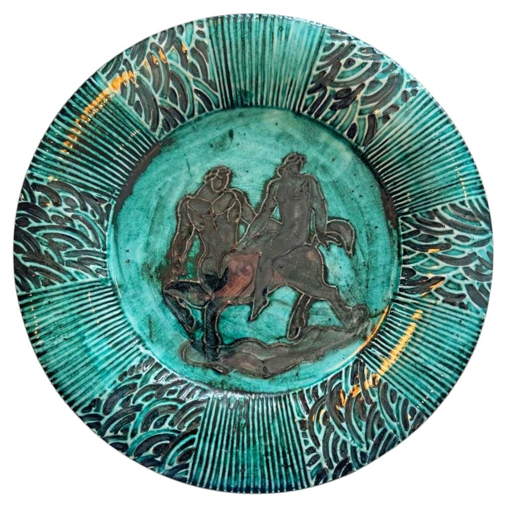 "Centaur and Nymph", Elaborate Art Deco Vide Poche by Mayodon for Sèvres
