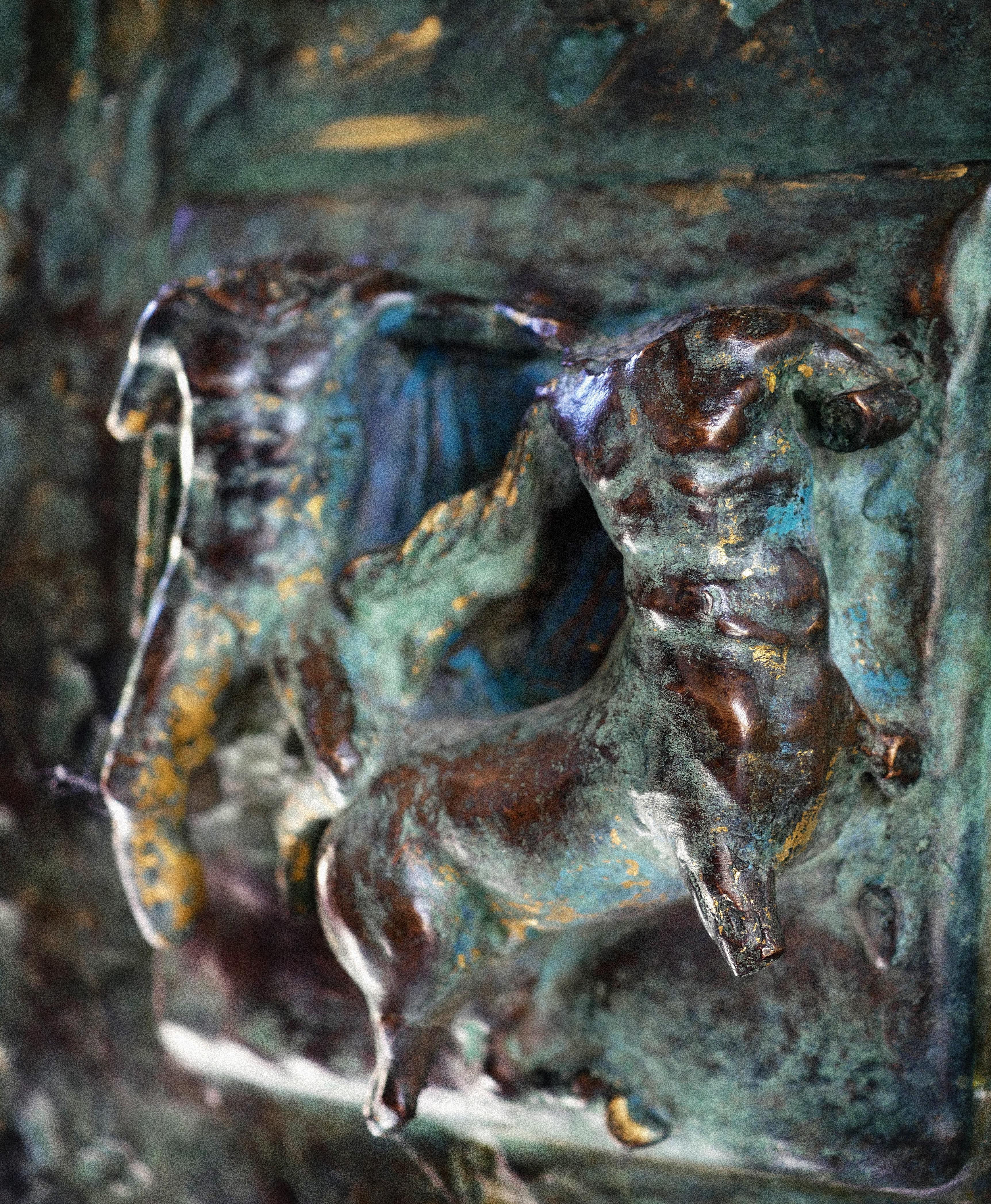 Carved Centaure Sideboard in bronze by Patrick Laroche For Sale