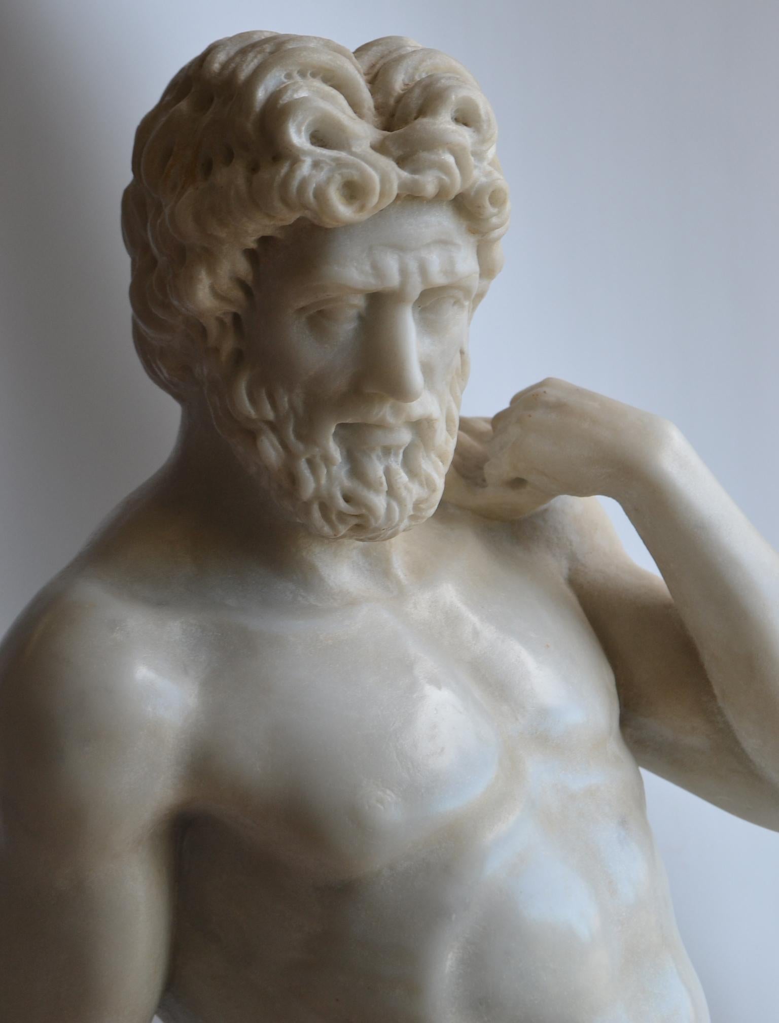 Italian Centaur carved on white Carrara marble -made in italy -handmade For Sale