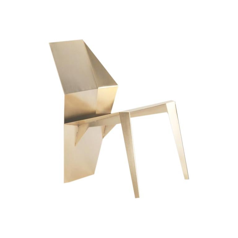 Centaurus Sculptural Chair in Satin Finish Gold Galvanized Steel, 1st Edition