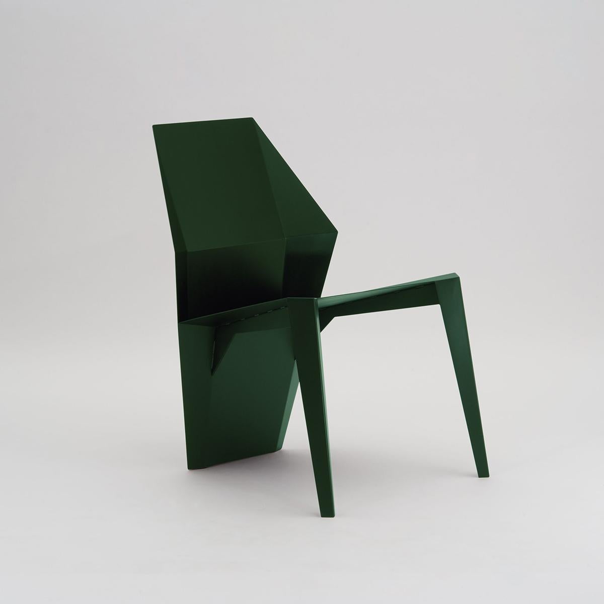 Stainless Steel Centaurus Sculptural Chair with soft-touch powder coated finish