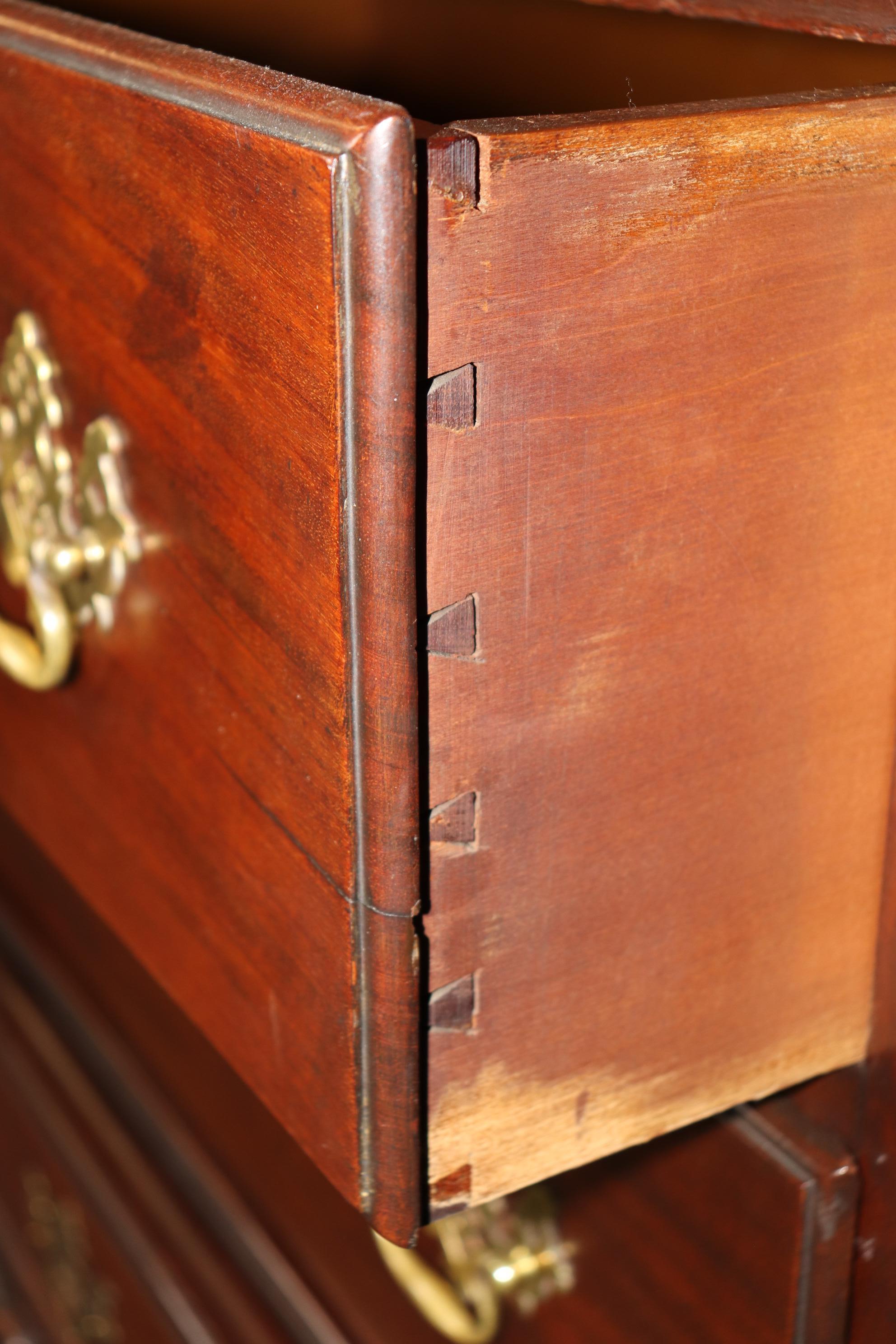 Centennial Antique 1870s Era Philadelphia Carved Mahogany Highboy with Shells For Sale 5