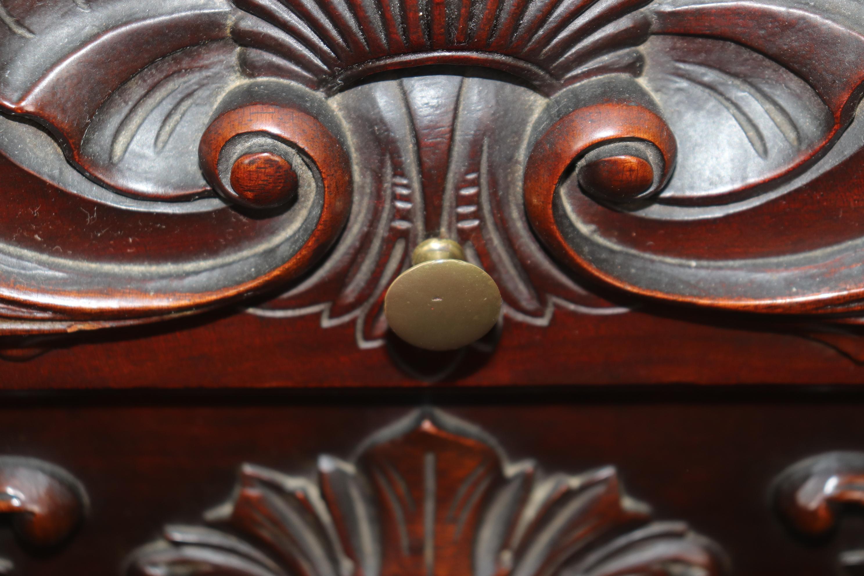 Centennial Antique 1870s Era Philadelphia Carved Mahogany Highboy with Shells For Sale 6