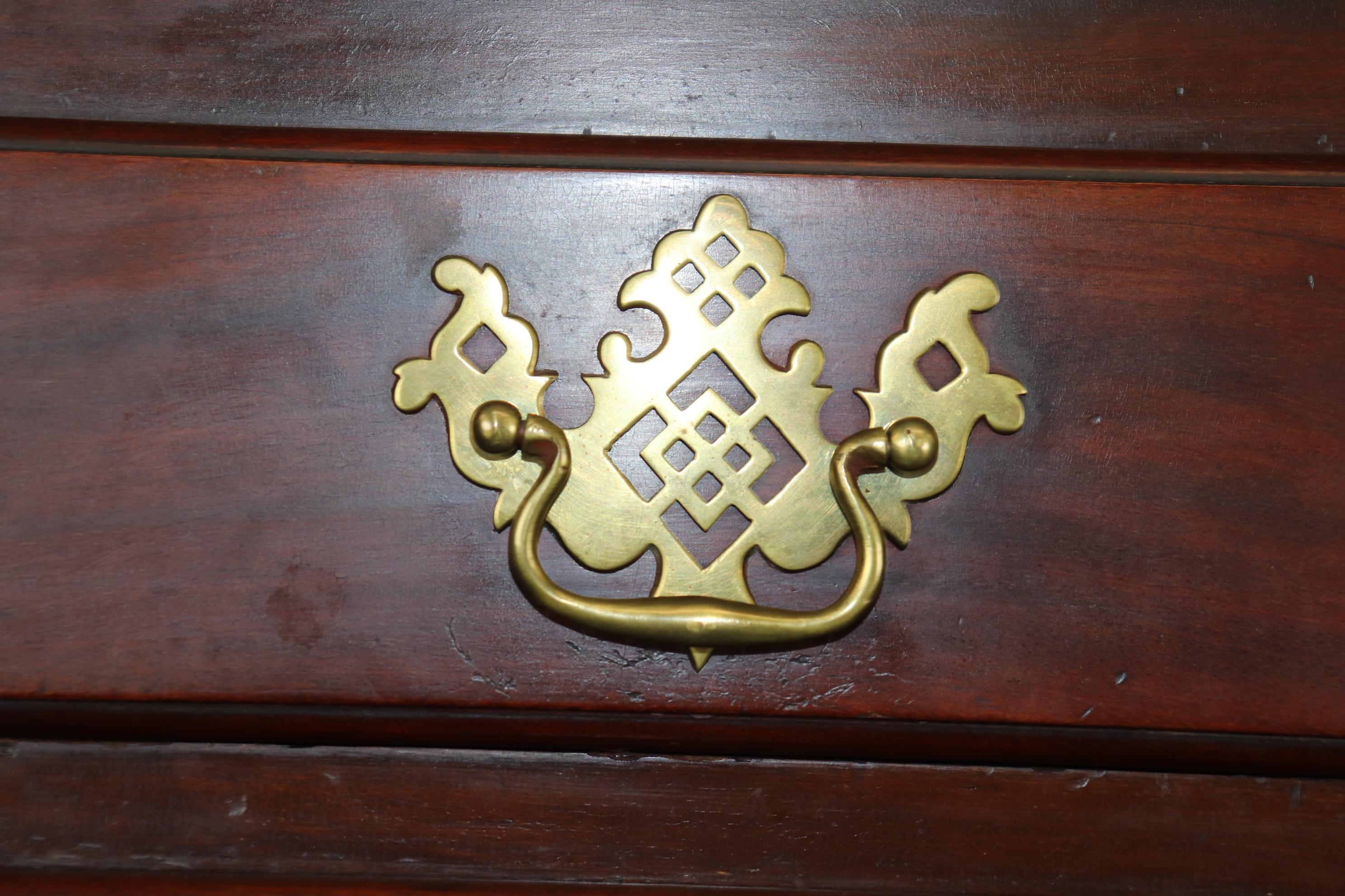 Late 19th Century Centennial Antique 1870s Era Philadelphia Carved Mahogany Highboy with Shells For Sale