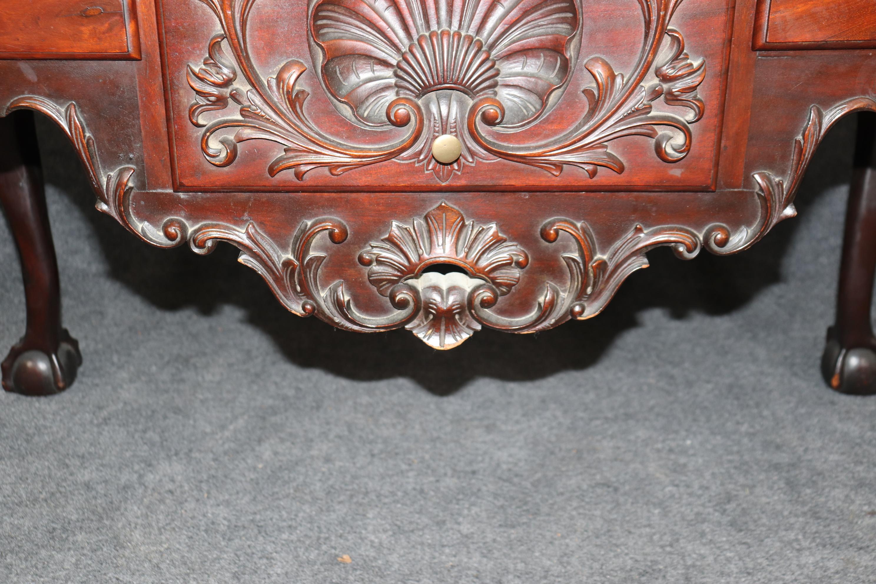 Centennial Antique 1870s Era Philadelphia Carved Mahogany Highboy with Shells For Sale 2