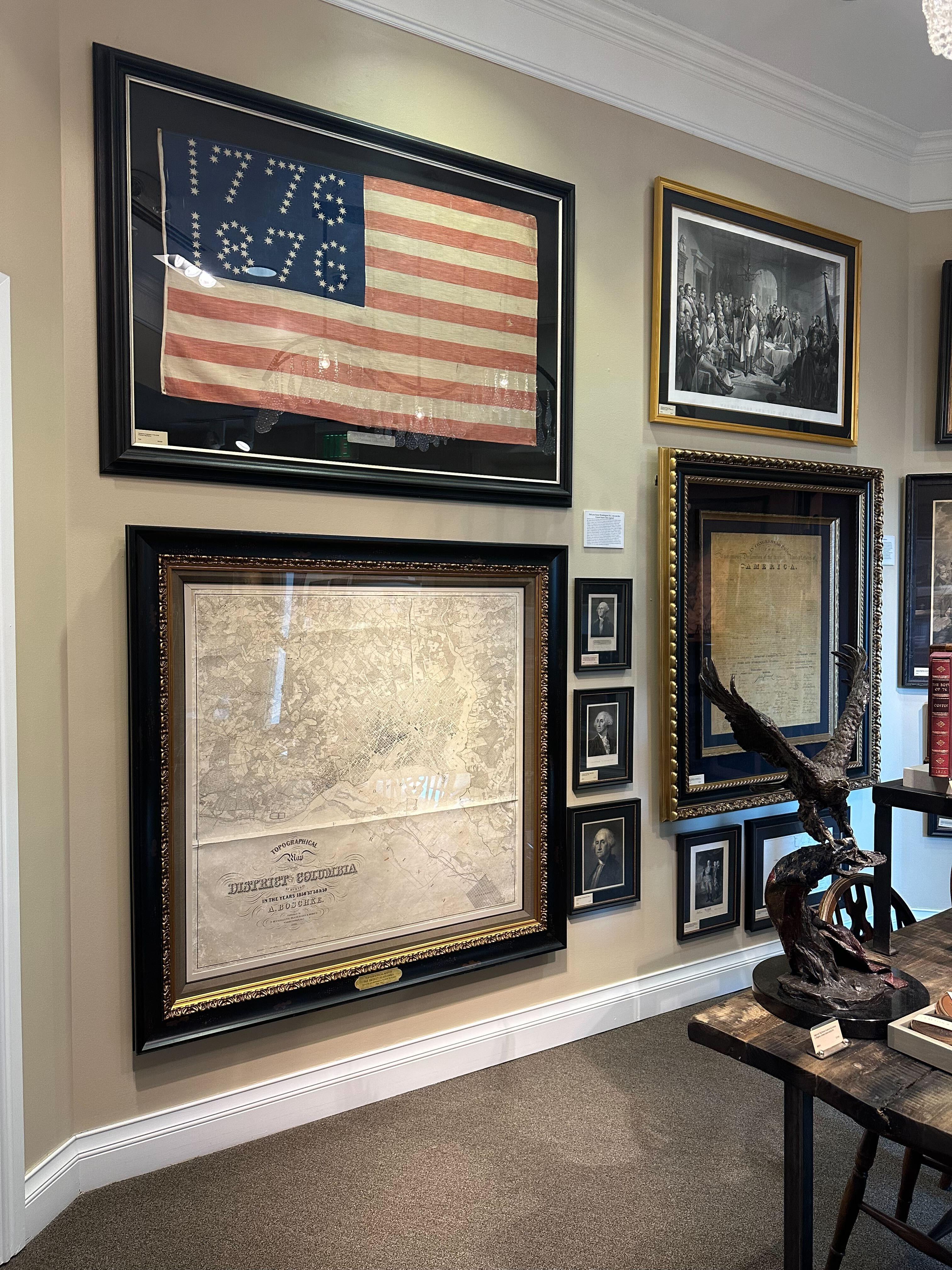 Laine Banner du drapeau américain du centenaire « 1776-1876 » en vente