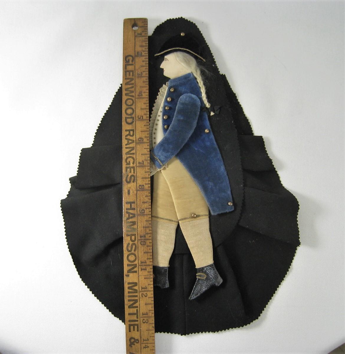 Centennial George Washington Textile Pen Wipe Antique Handmade Folk Art Pen Wipe For Sale 2