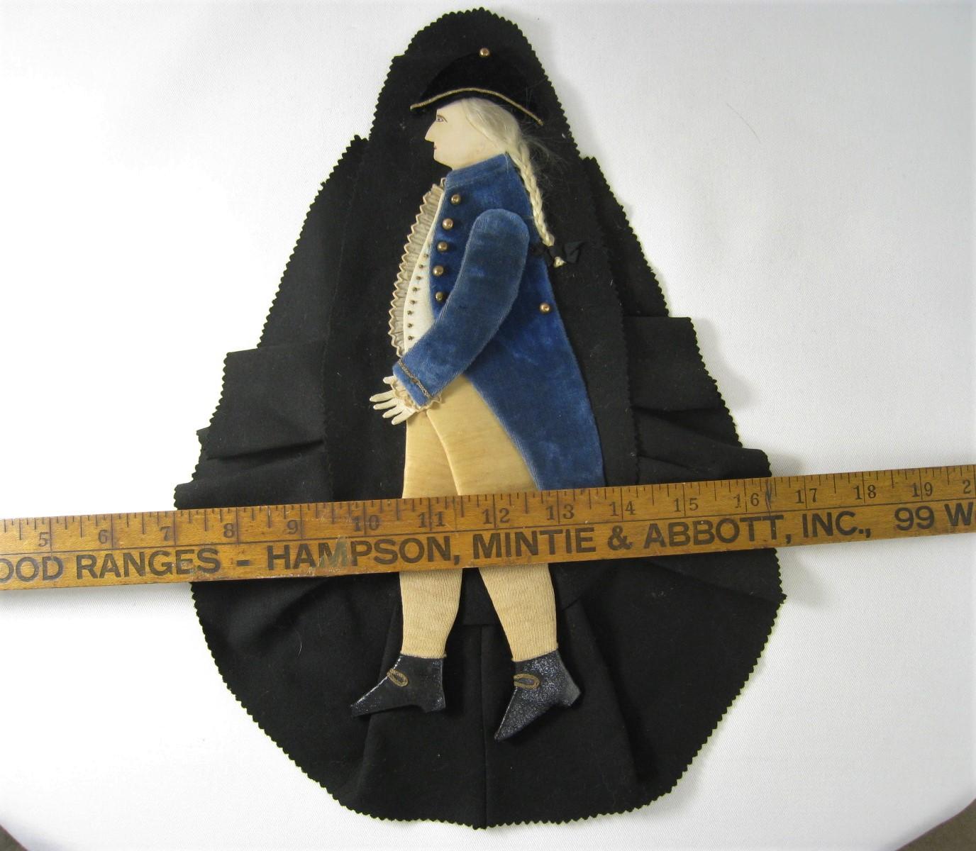 Centennial George Washington Textile Pen Wipe Antique Handmade Folk Art Pen Wipe For Sale 3