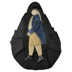 Centennial George Washington Textile Pen Wipe Antique Handmade Folk Art Pen Wipe