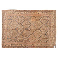 Hand-Knotted Carpet, Camel Wool, Geometric Design