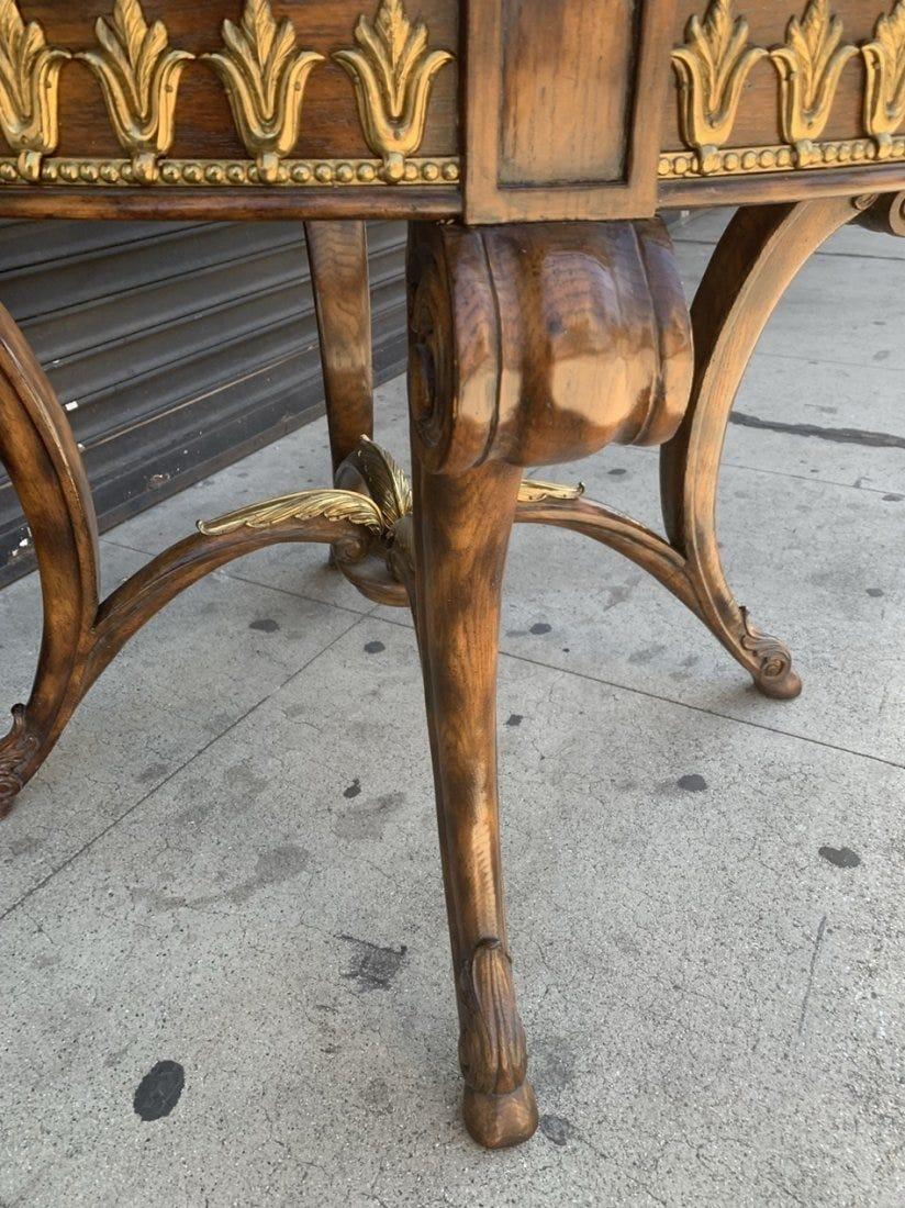 Center/Entry Table in Brass and Wood by La Barge For Sale 1