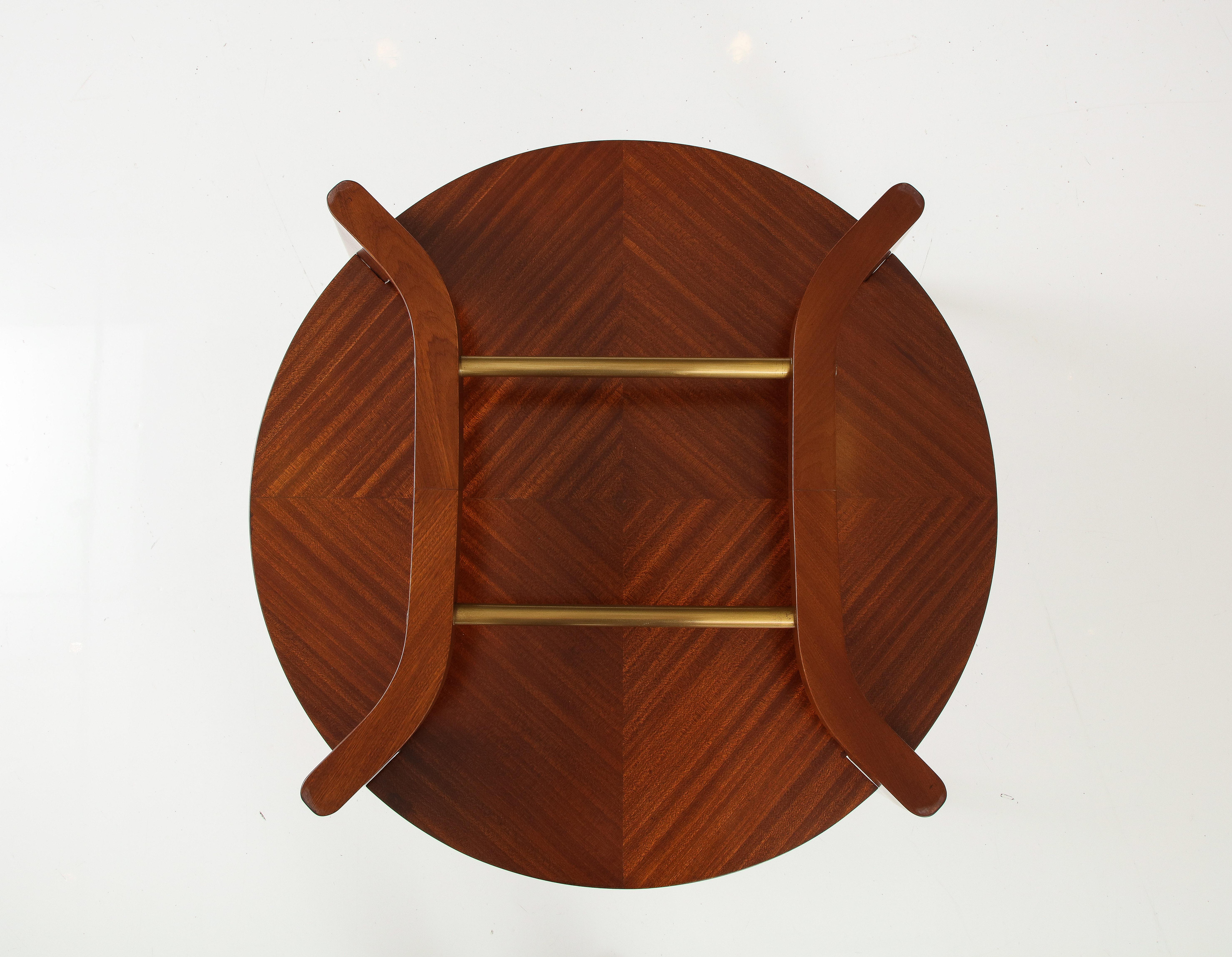 Center Entry Table in Mahogany and Onyx, circa 1950 For Sale 11