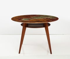 Center Entry Table in Mahogany and Onyx, circa 1950