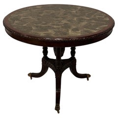 Center Hall Mahogany and Lacquered Coconut Shell Round Table
