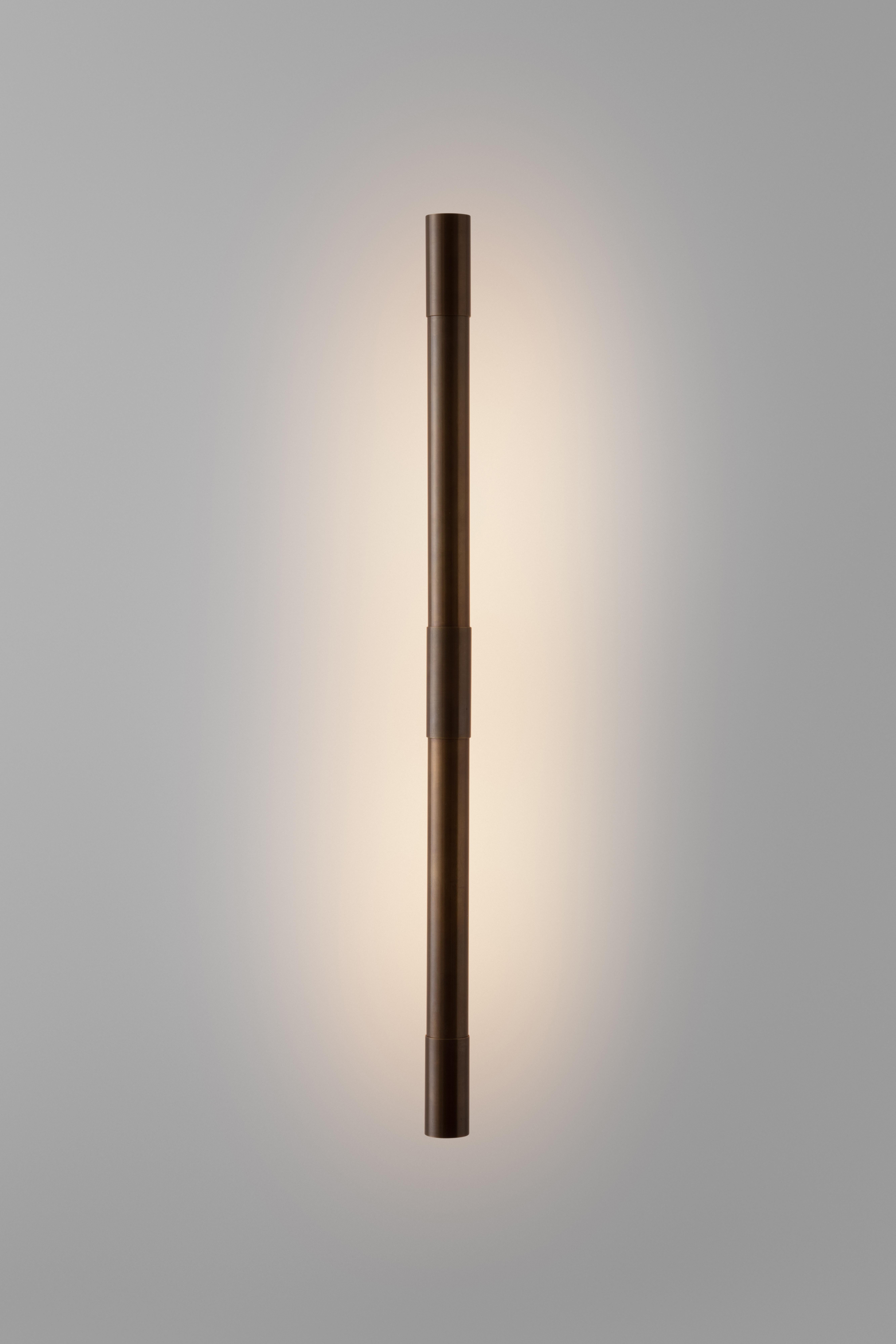 American Center-Mount Picture Light Adjustable Minimal Brass Linear LED Sconce, UL For Sale