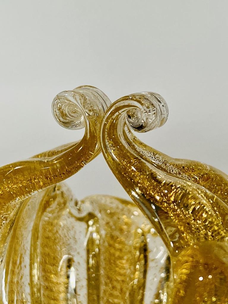 Style international Pièce centrale en verre de Murano «cordonato oro » d'Ercole Barovier, 1950 en vente