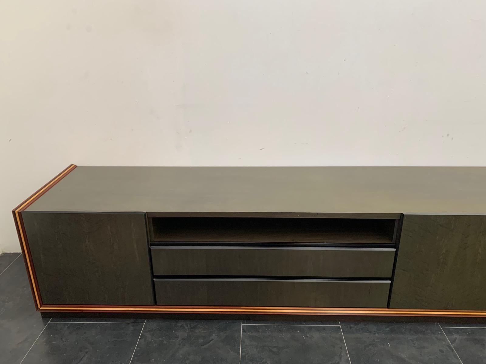 Pelle Set di divani da centro e credenza di Vittorio Frigerio 1981