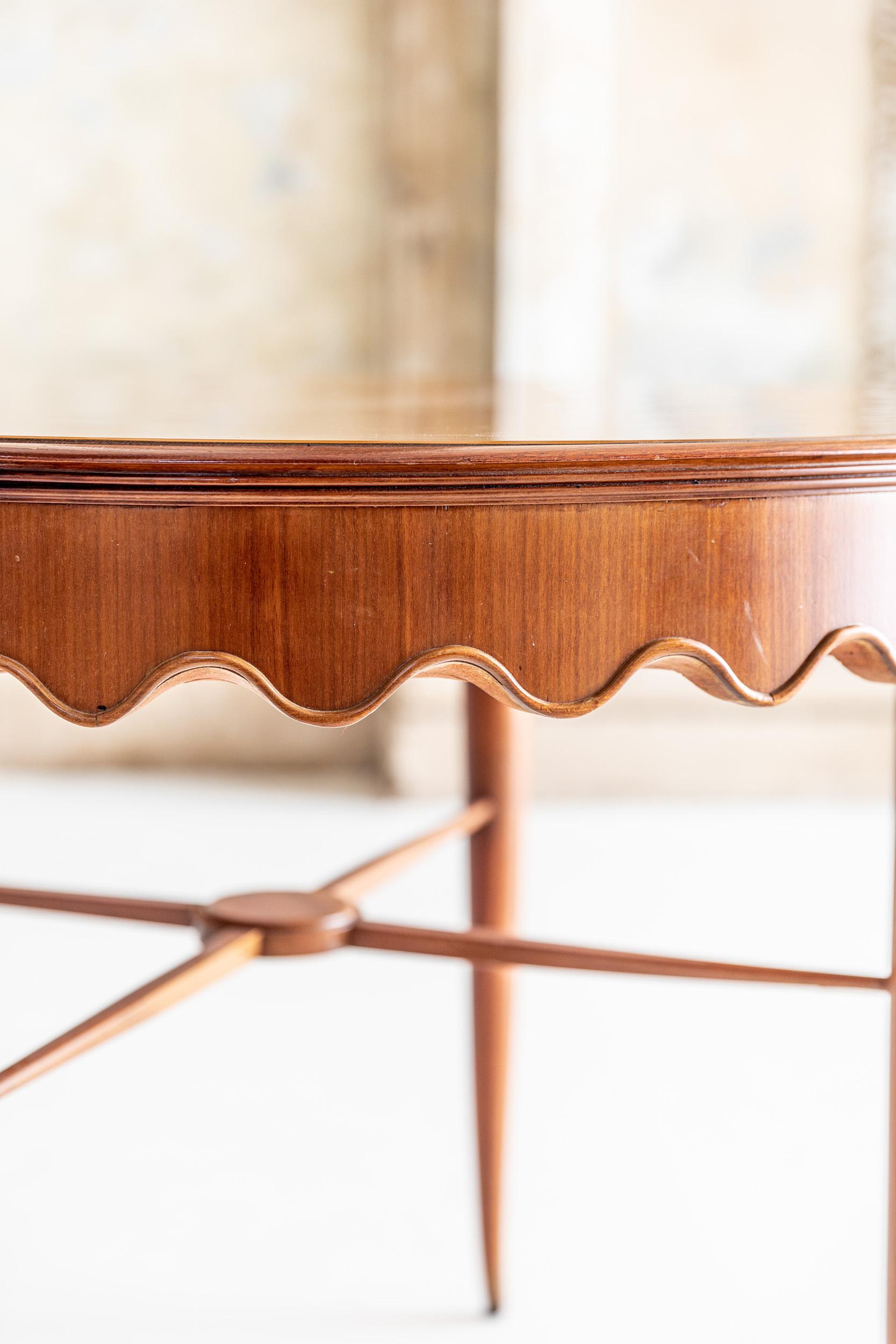 Walnut Center Table Attributed to Osvaldo Borsani