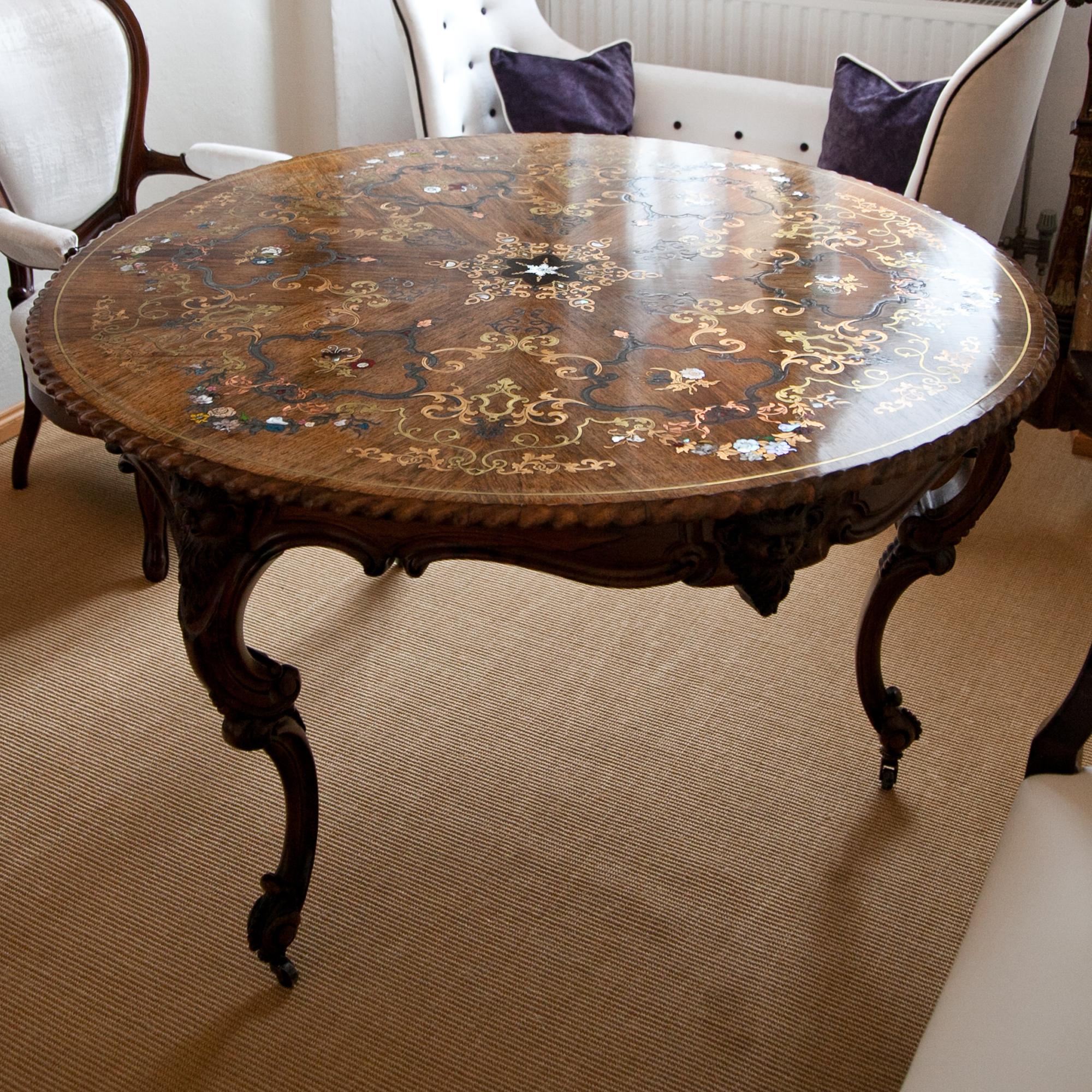 Rococo Centre Table by Franz Xaver Fortner, Germany, circa 1840 For Sale