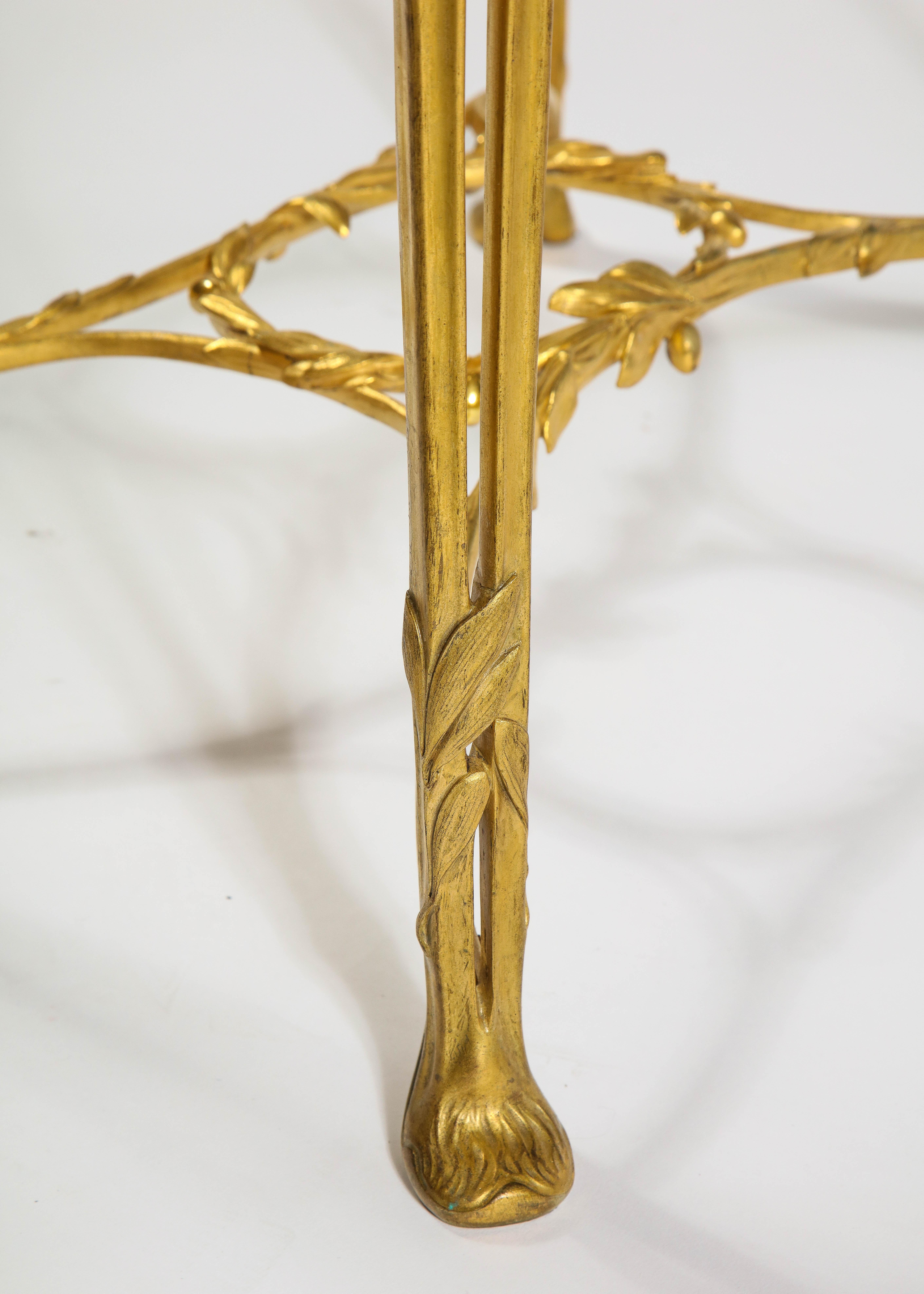 Center Table by Tiffany and Co., Dore Bronze and Marble Top, Signed, Early 1900s For Sale 4