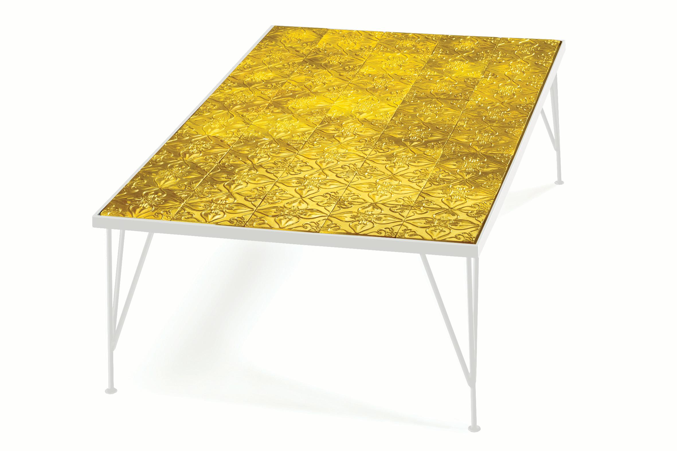 center table with tiles on top