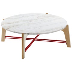 Table centrale Flex en marbre et bois massif