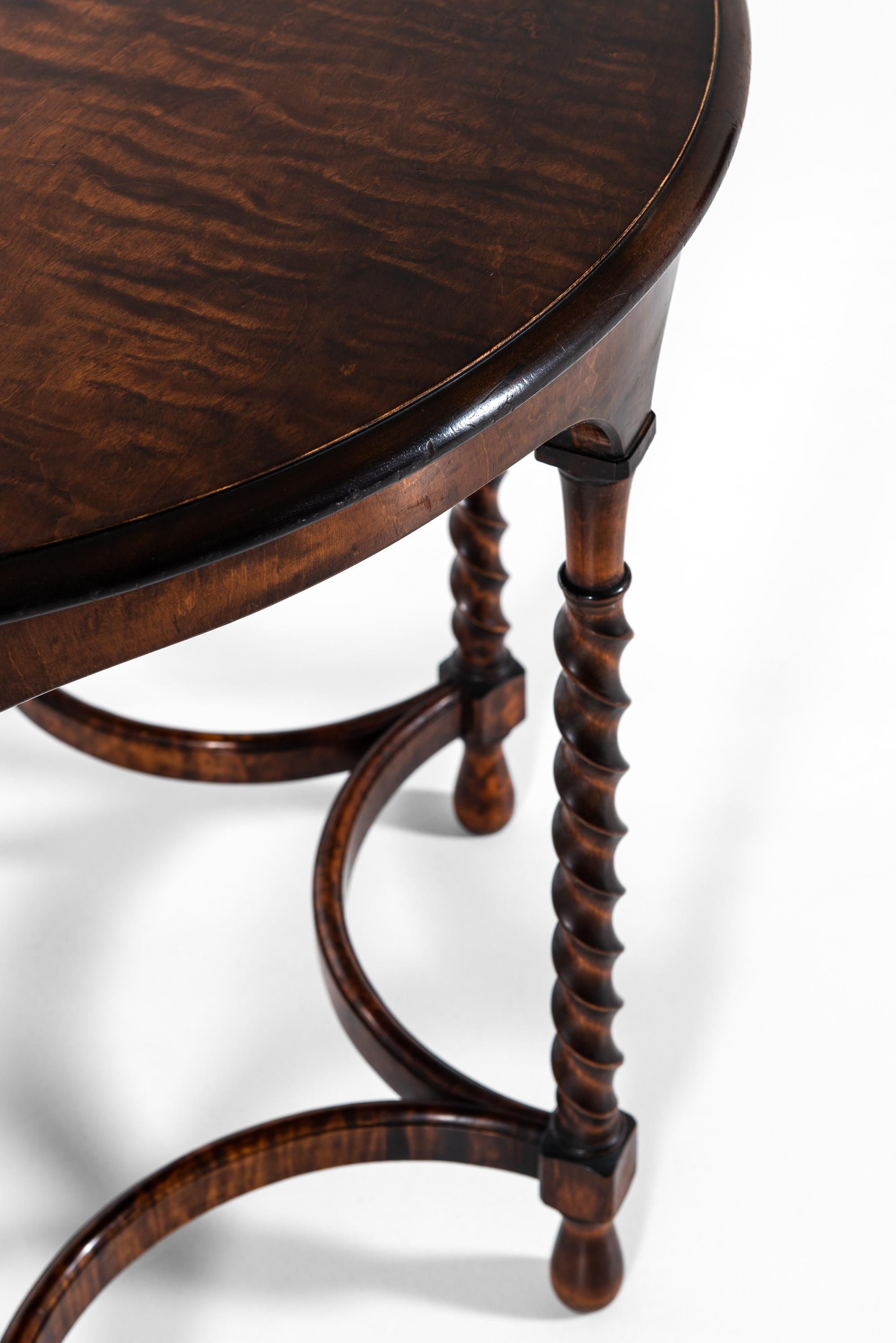 Scandinavian Modern Center Table in Dark Stained Beech in the Manner of Axel Einar Hjorth