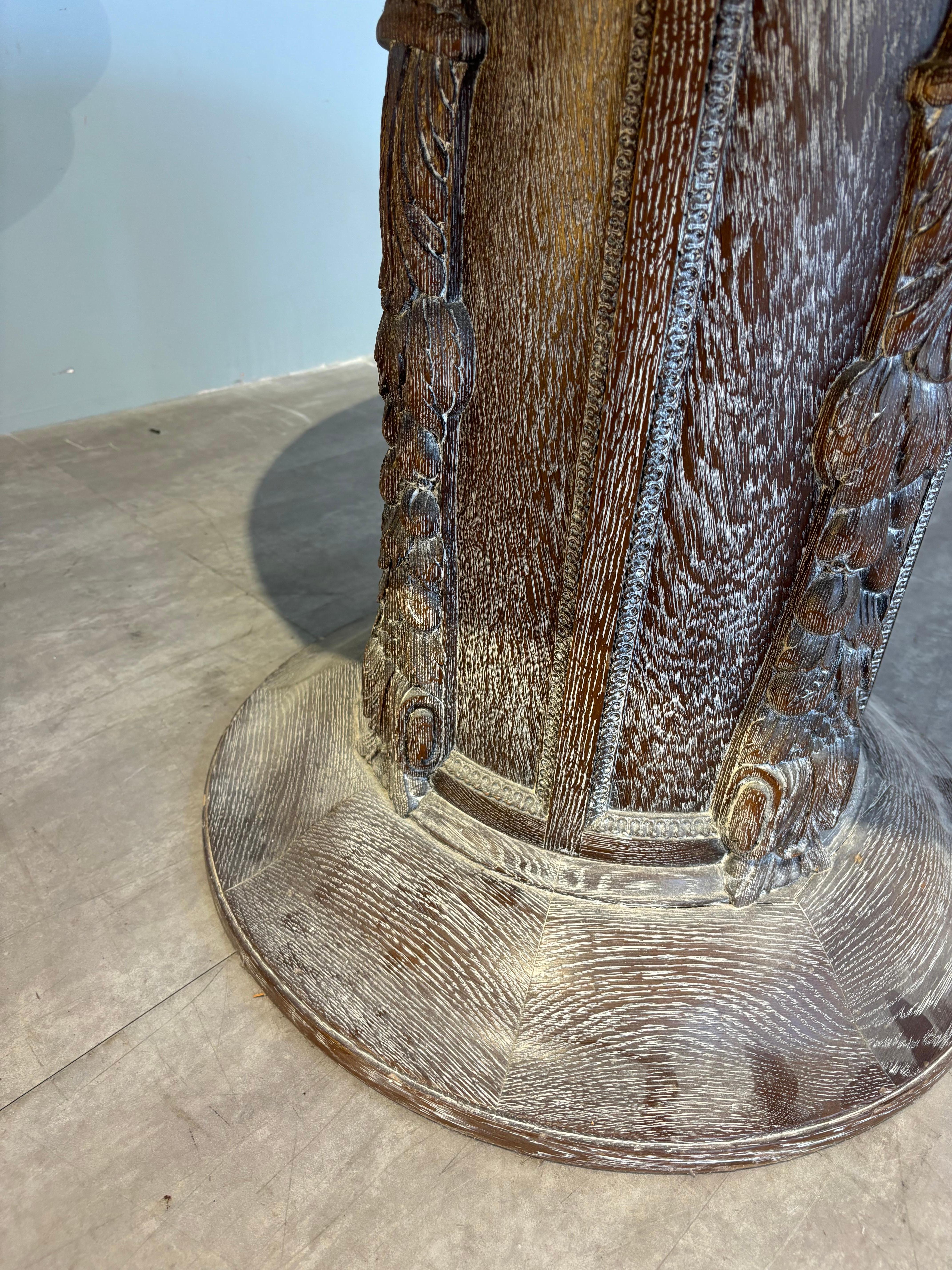 Center table in limed oak attributed to Jean Charles Moreux For Sale 4
