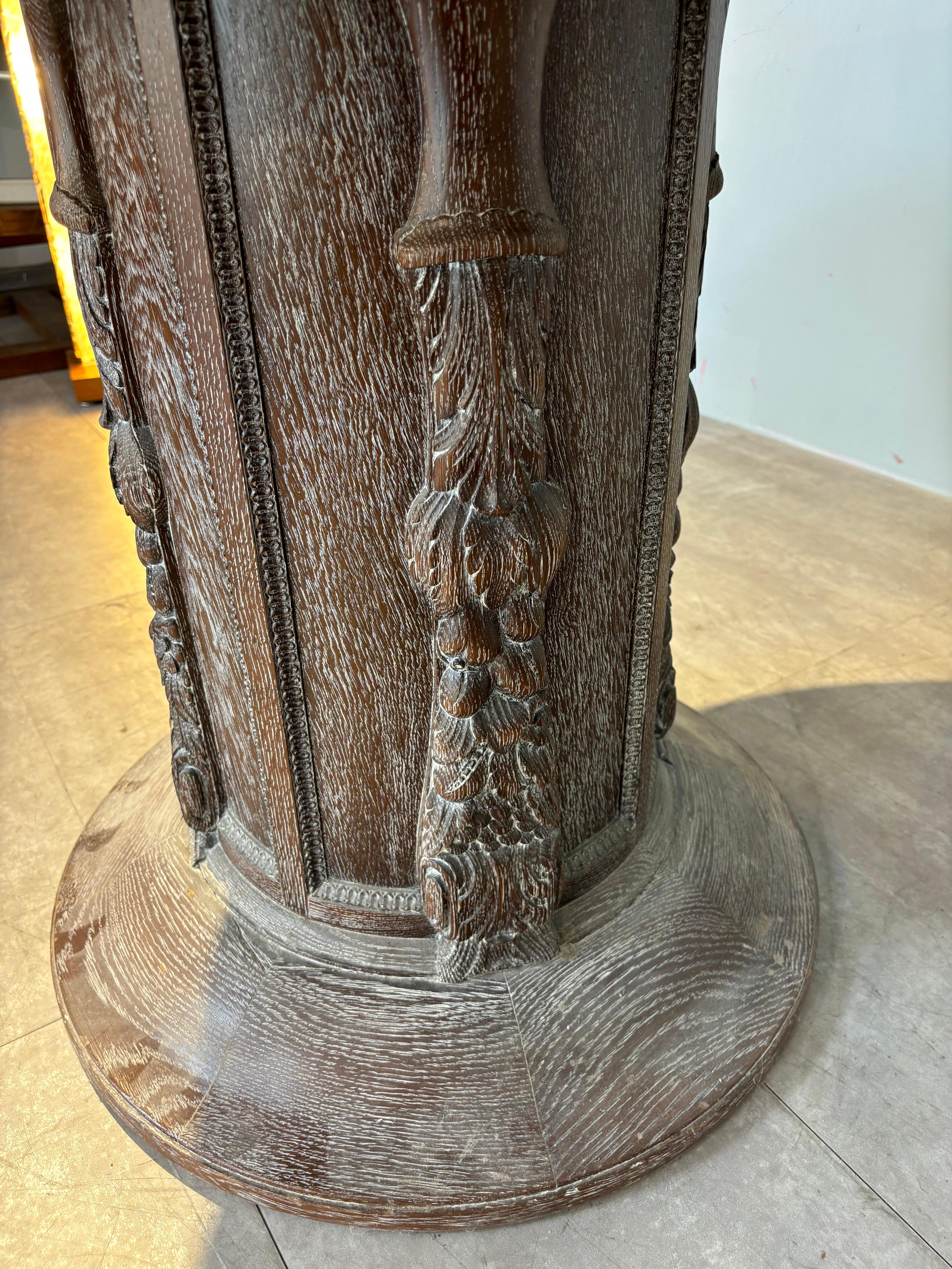 Center table in limed oak attributed to Jean Charles Moreux For Sale 6