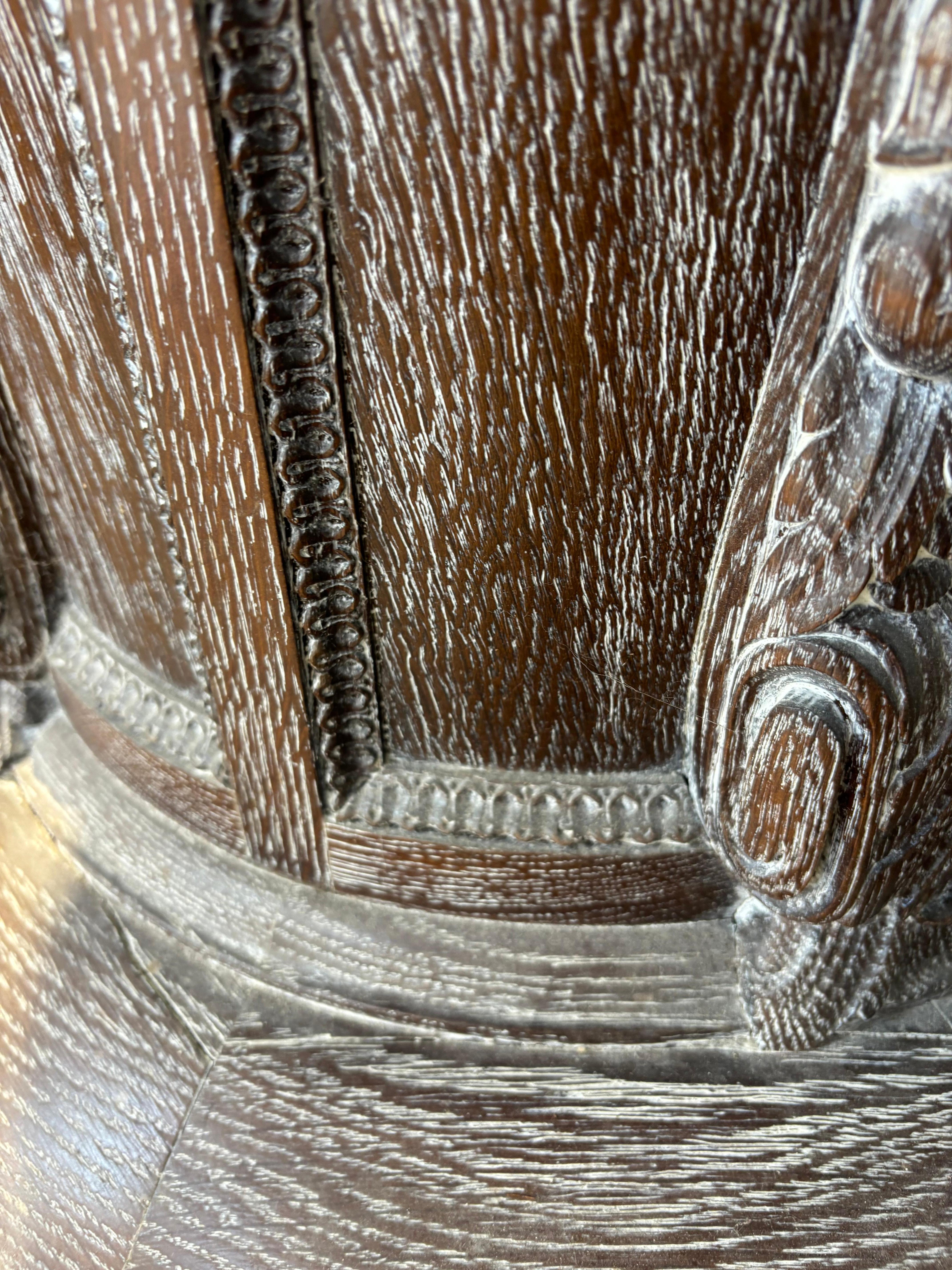 Center table in limed oak attributed to Jean Charles Moreux For Sale 8