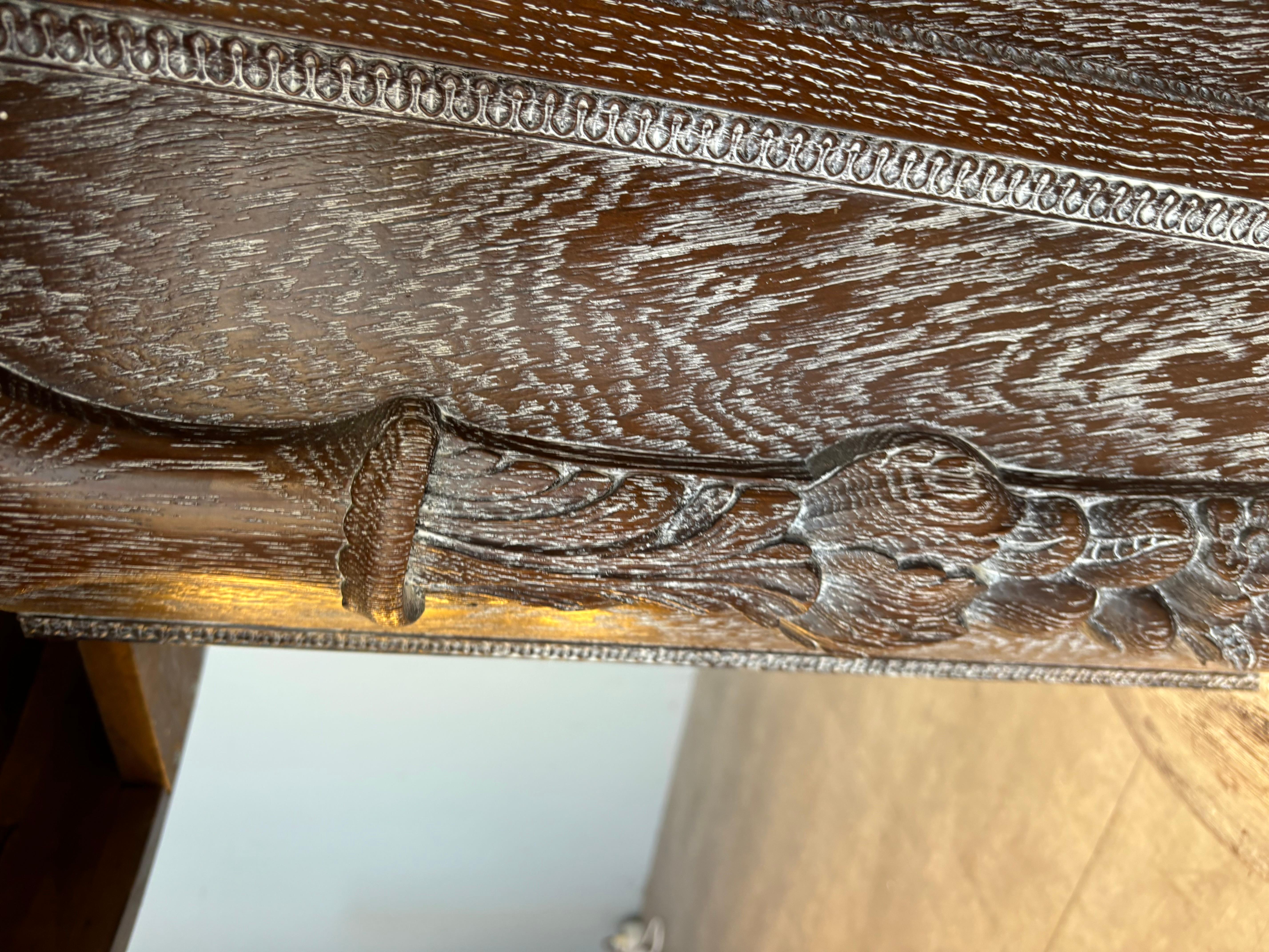 Center table in limed oak attributed to Jean Charles Moreux For Sale 9
